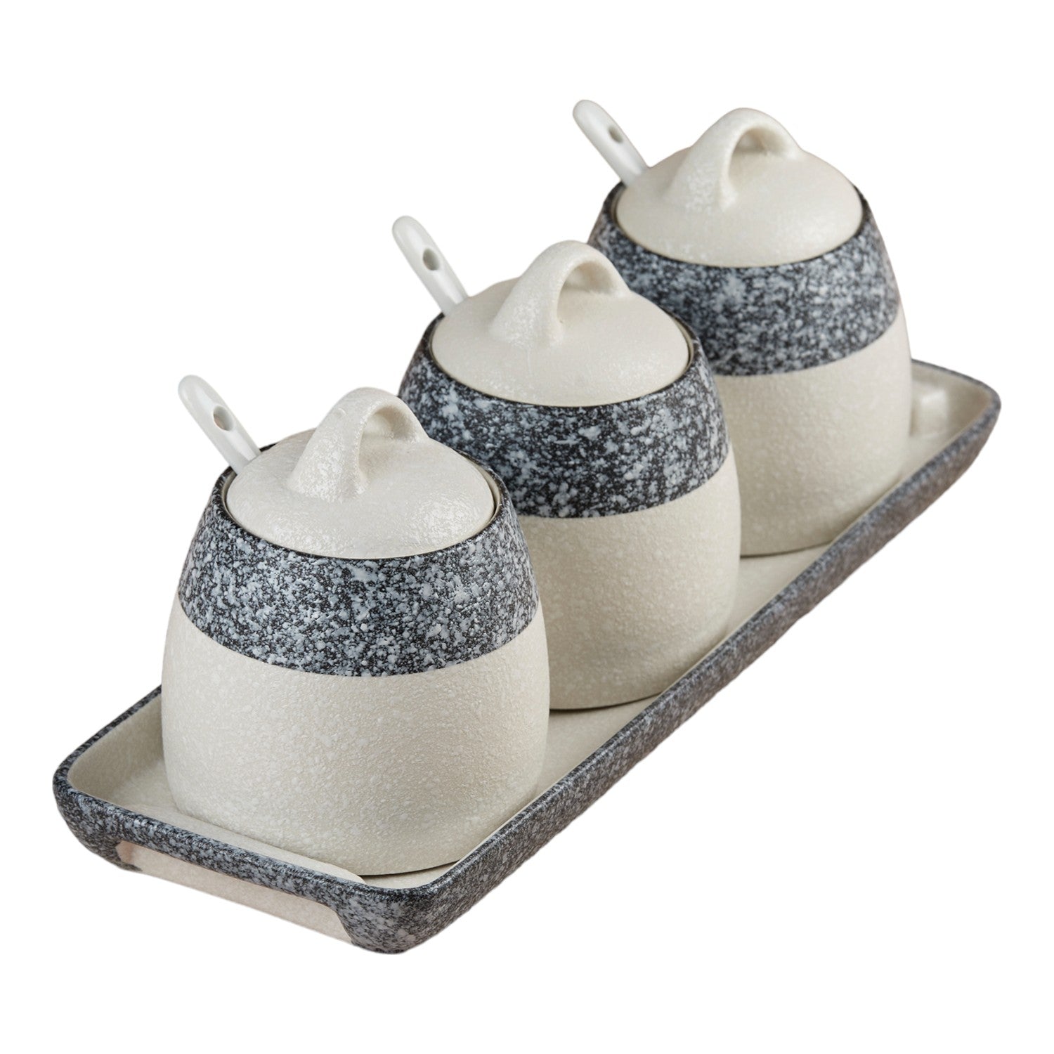 Kookee Condiment Jars, Grey, ART10678