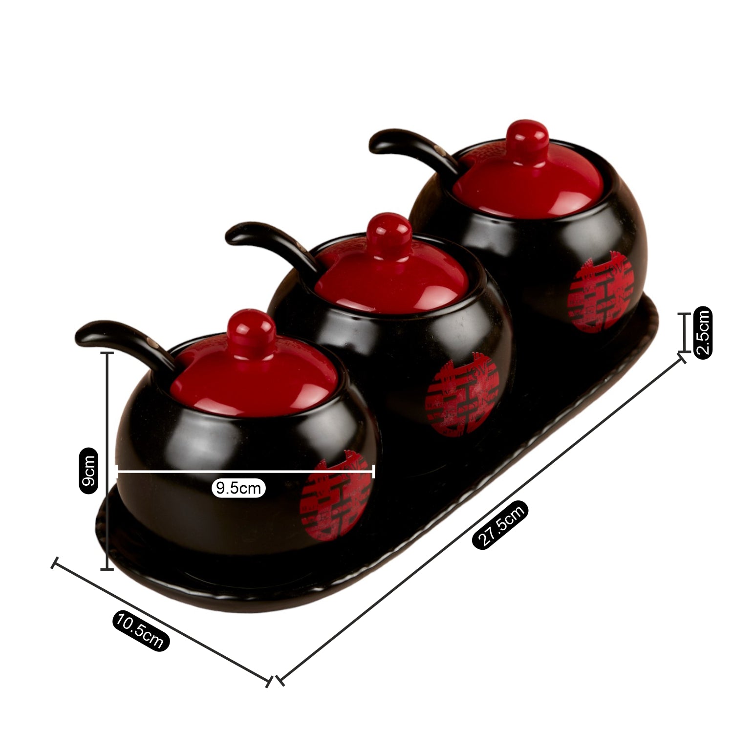 Kookee Condiment Jars, Black, ART10680