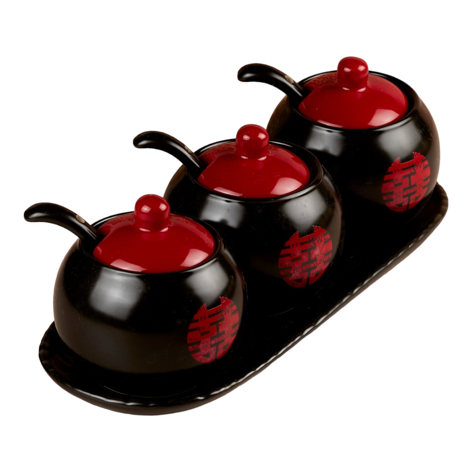 Kookee Condiment Jars, Black, ART10680