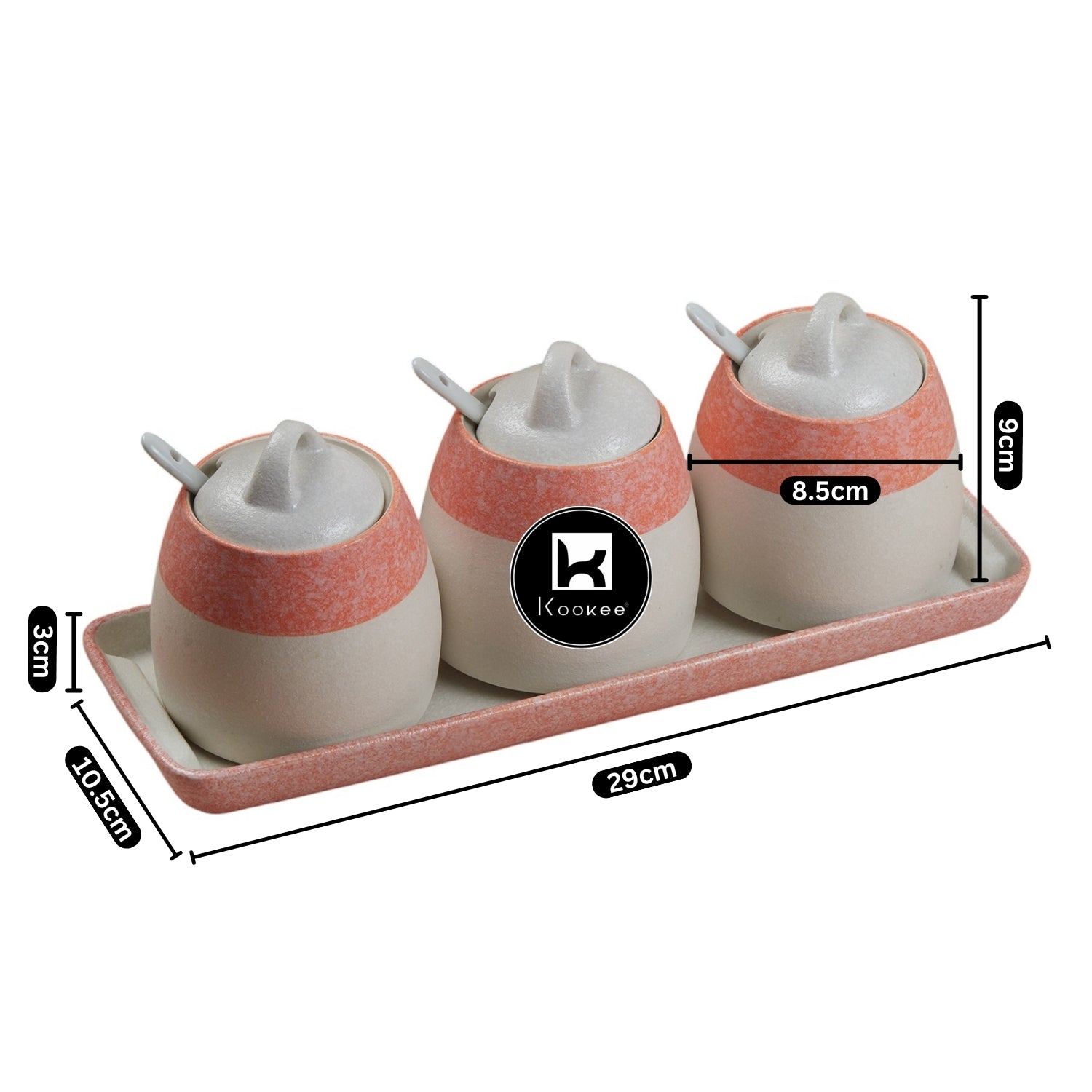 Kookee Condiment Jars, Pink, ART10682