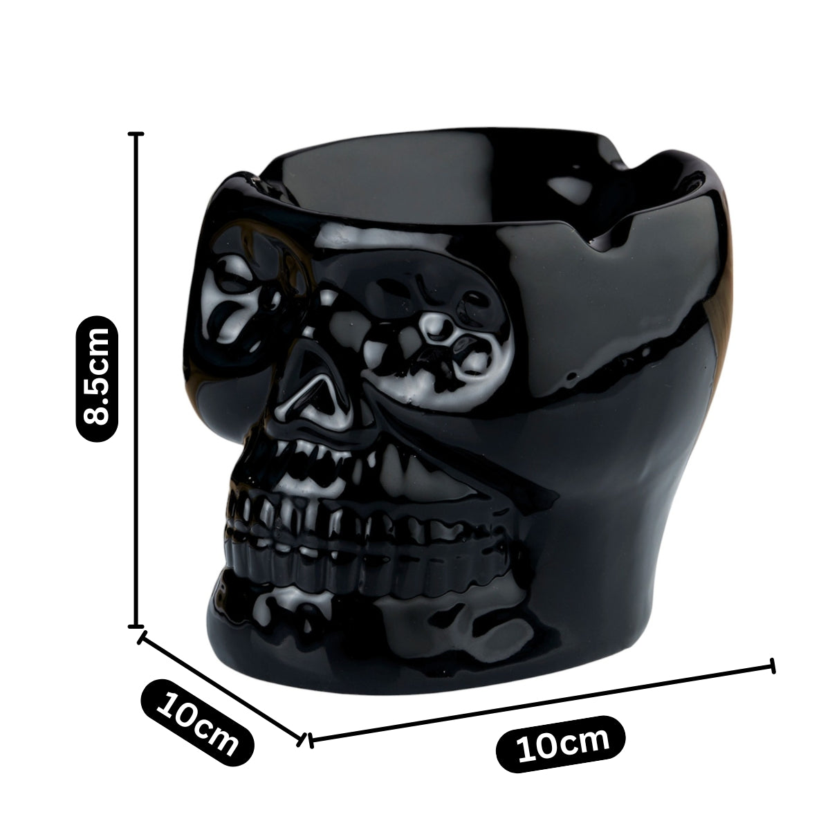 Kookee Ceramic Ashtrays, Black, ART10683