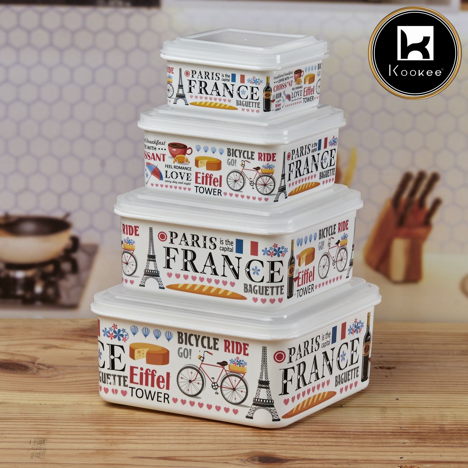 Kookee Plastic Containers, Multi, ART10685
