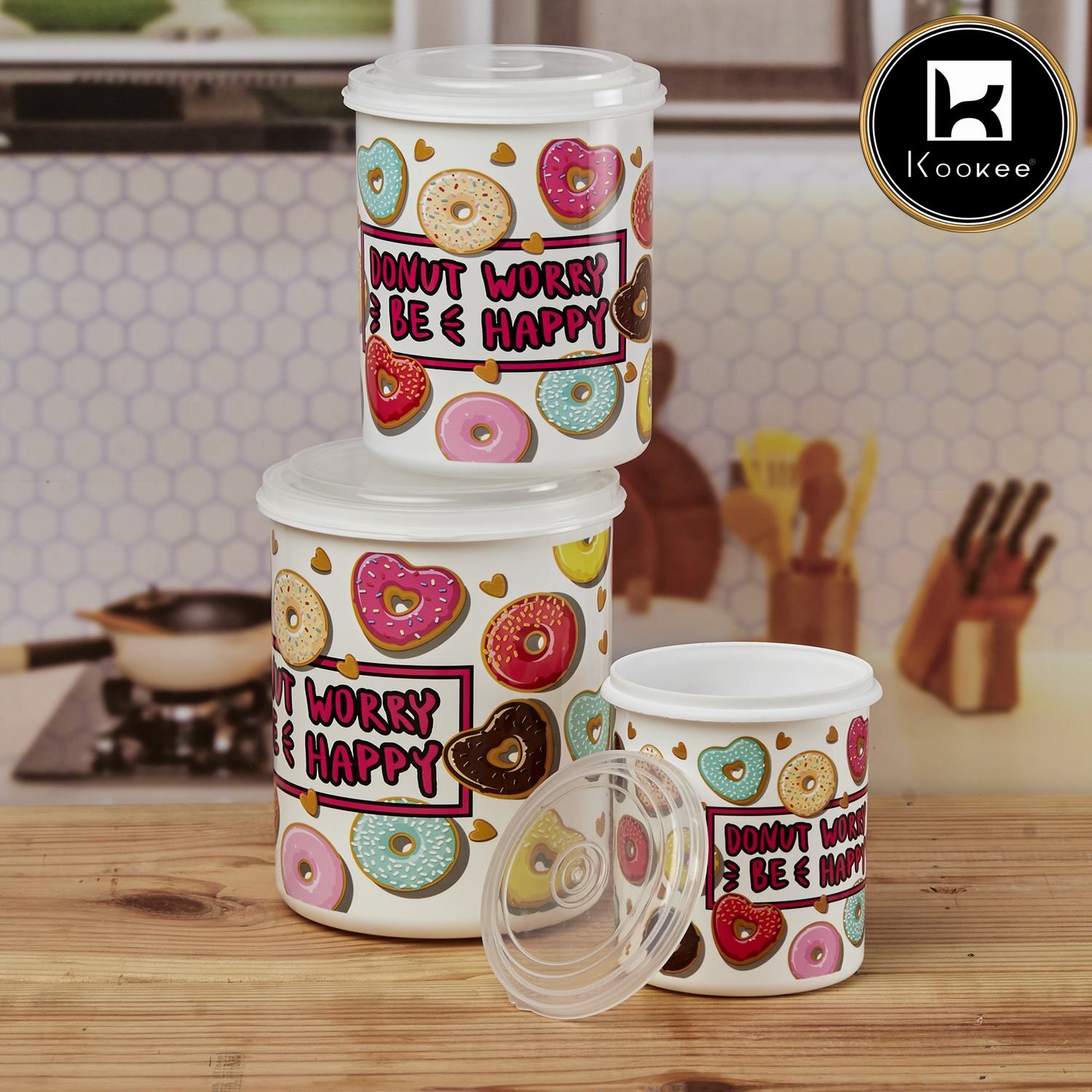 Kookee Plastic Containers, Multi, ART10688