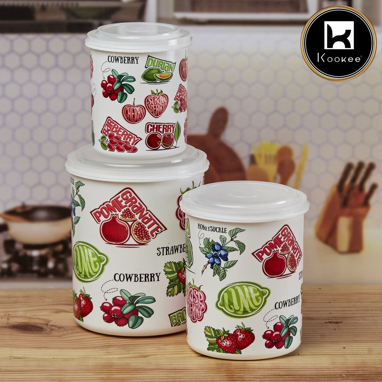 Kookee Plastic Containers, Multi, ART10689