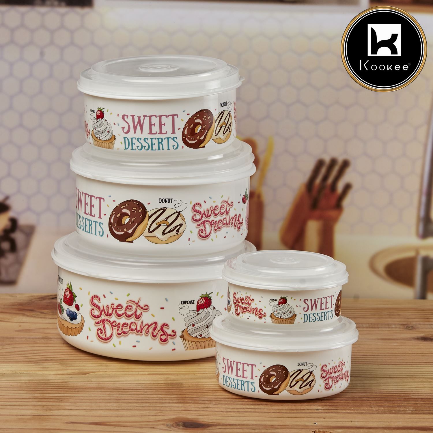 Kookee Plastic Containers, Multi, ART10690
