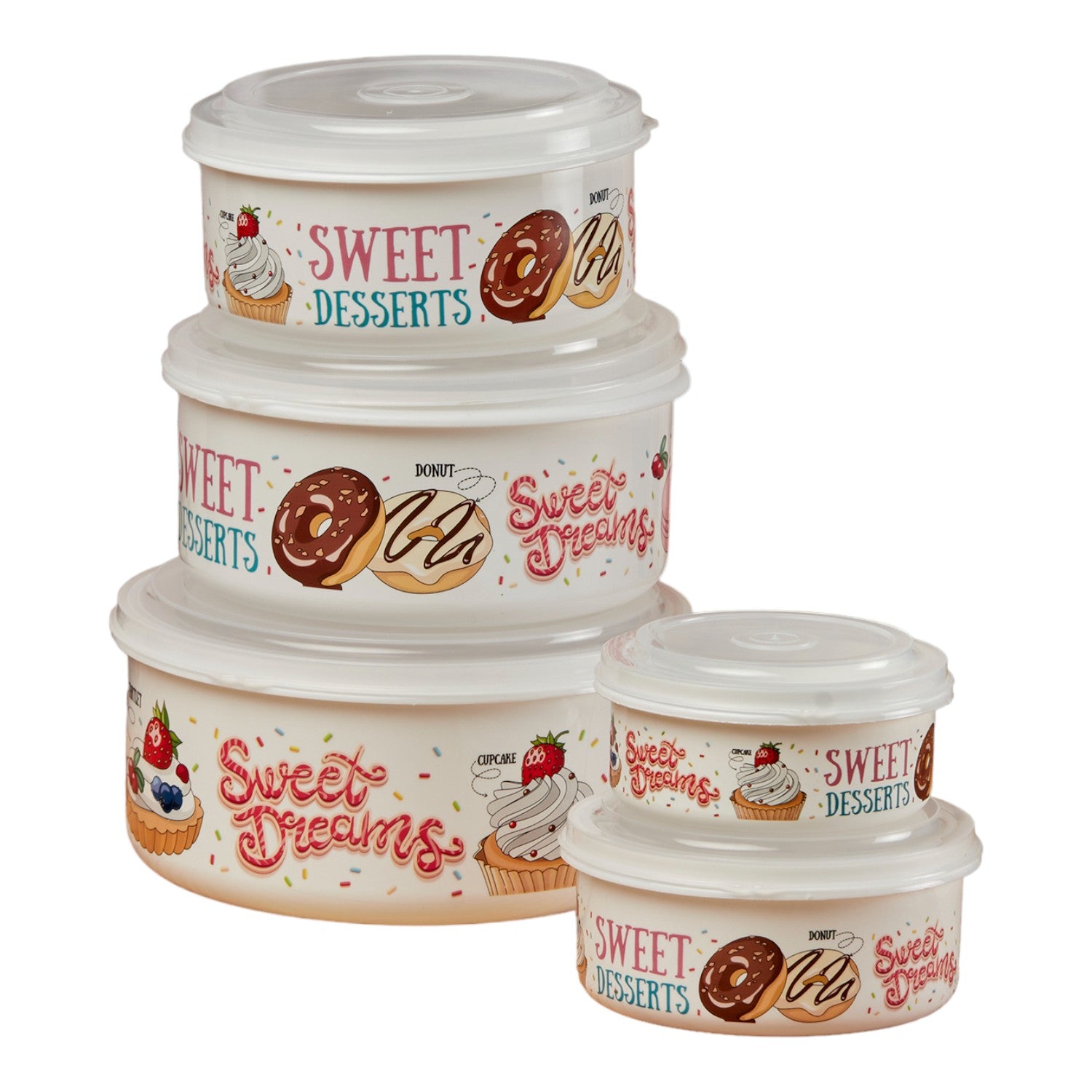 Kookee Plastic Containers, Multi, ART10690