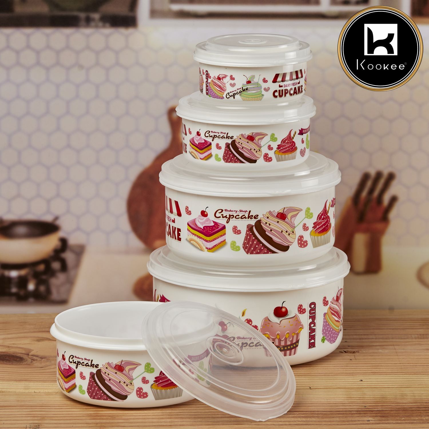 Kookee Plastic Containers, Multi, ART10693