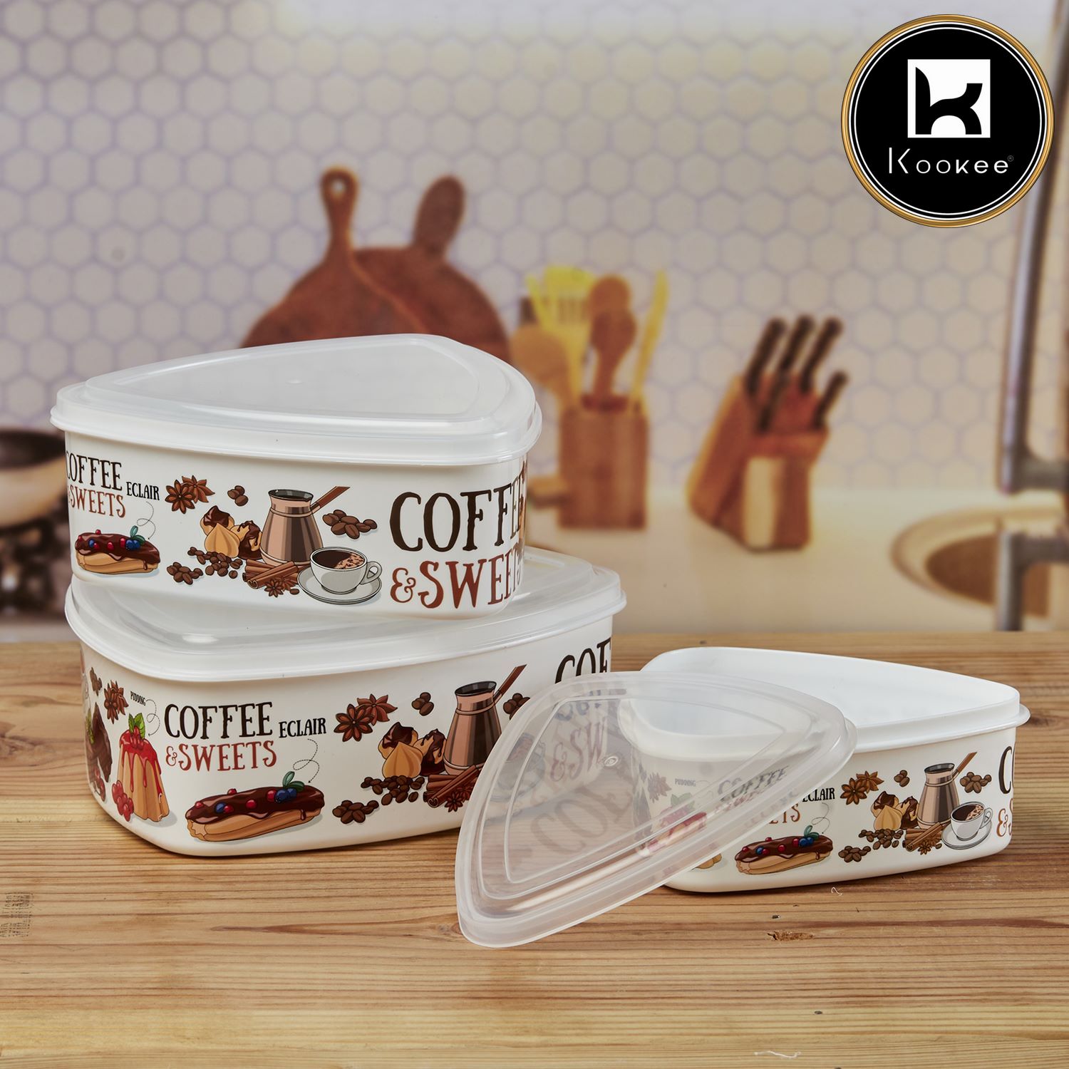 Kookee Plastic Containers, Multi, ART10695