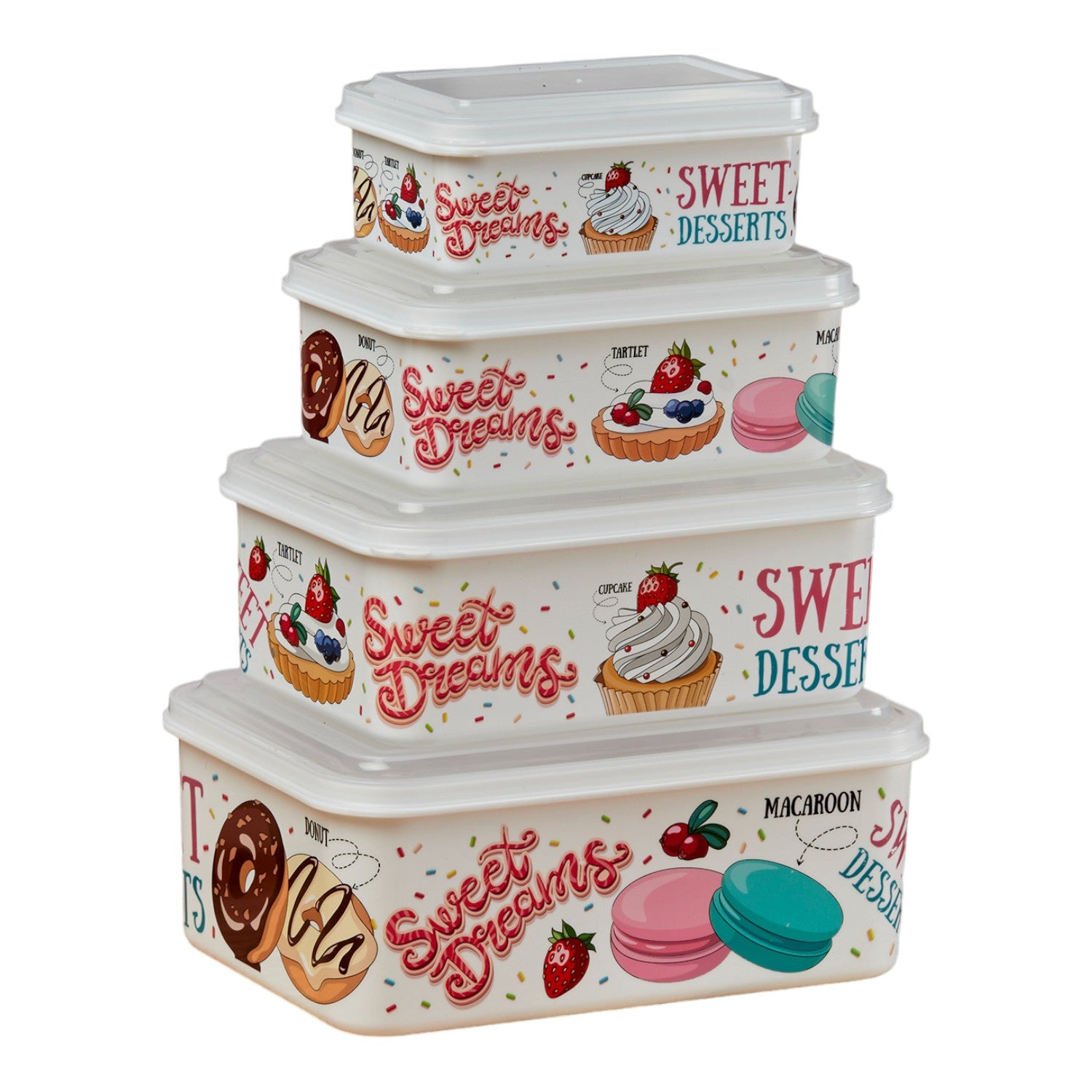 Kookee Plastic Containers, Multi, ART10698