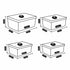 Plastic Airtight Container with Lid, Set of 4, Rectangle (10699)