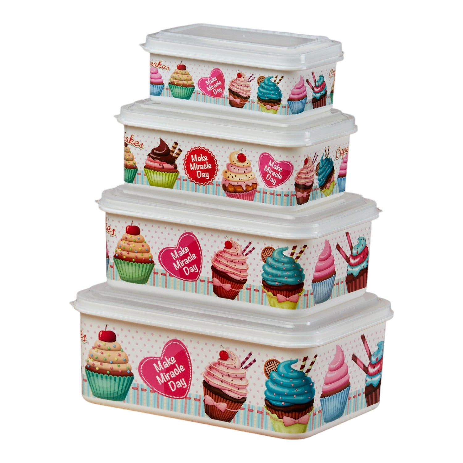 Kookee Plastic Containers, Multi, ART10699