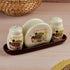 Ceramic Salt and Pepper Shakers Set with tray for Dining Table (10714)