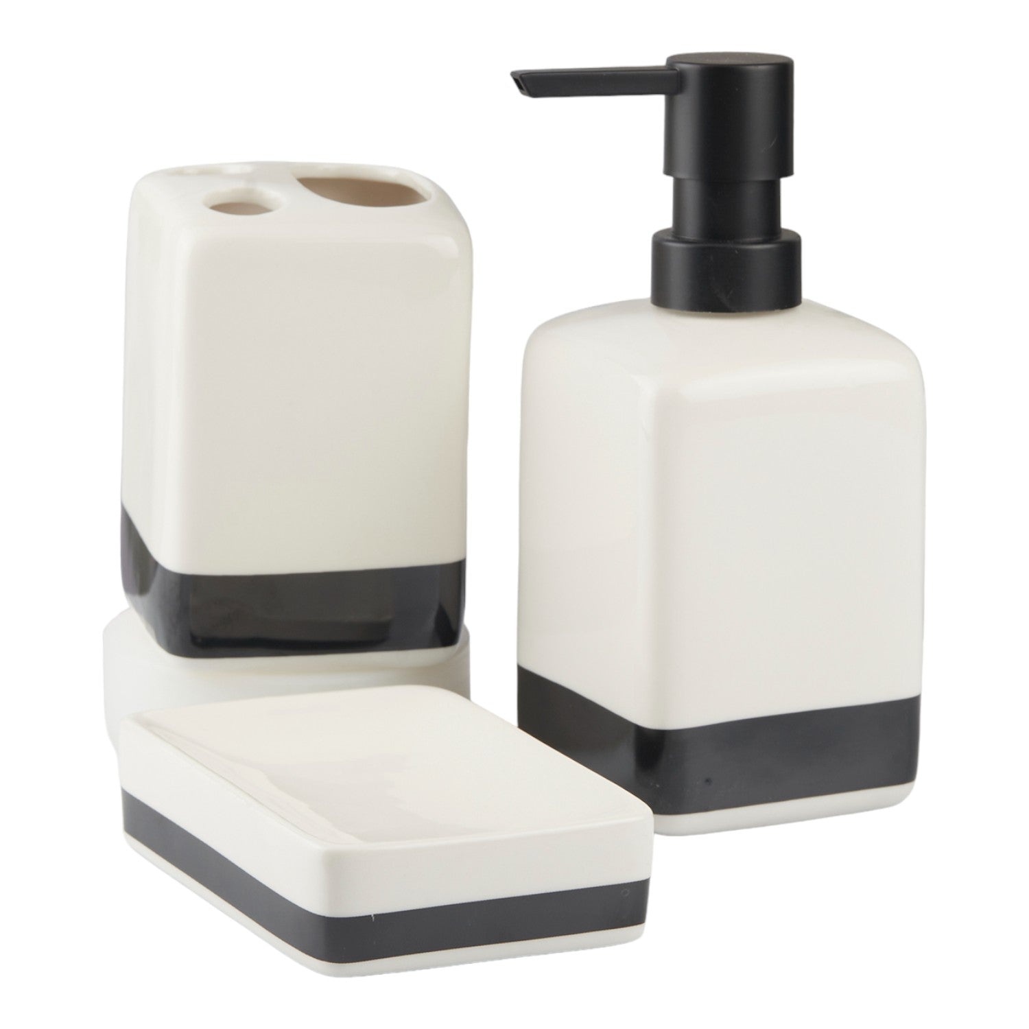 Kookee Ceramic Bathroom Sets, White, ART10718