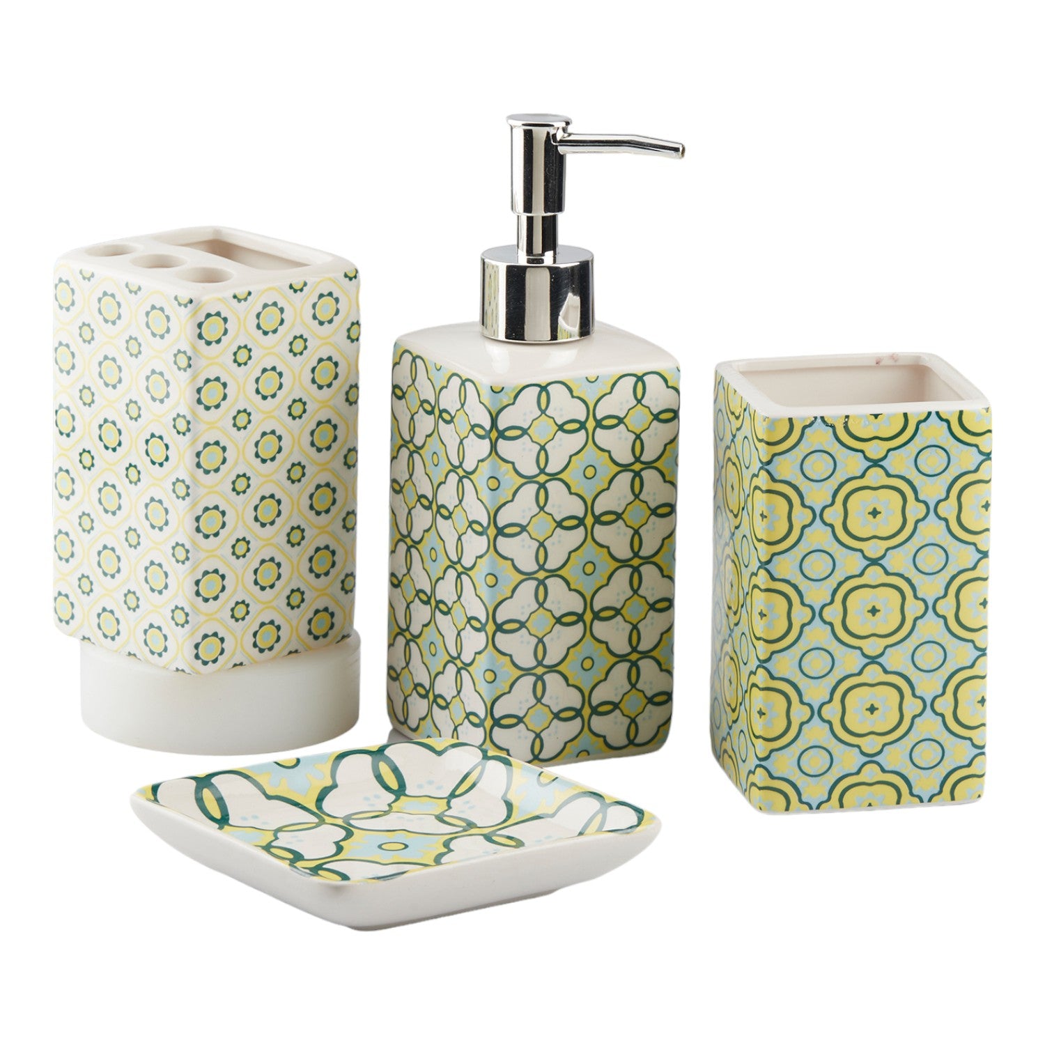 Kookee Ceramic Bathroom Sets, Green, ART10724