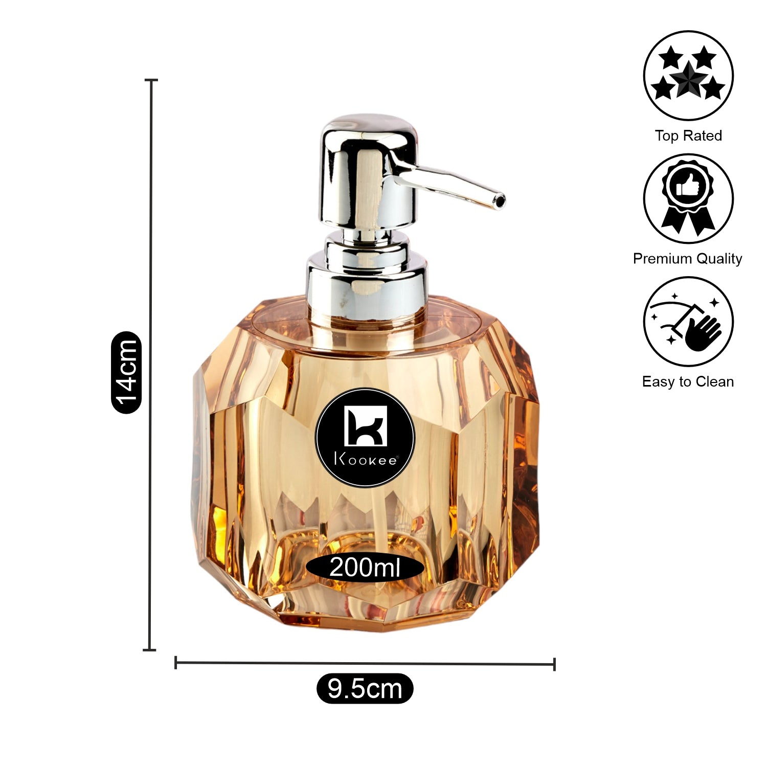 Kookee Acrylic Soap Dispensers, Transparent, ART10730