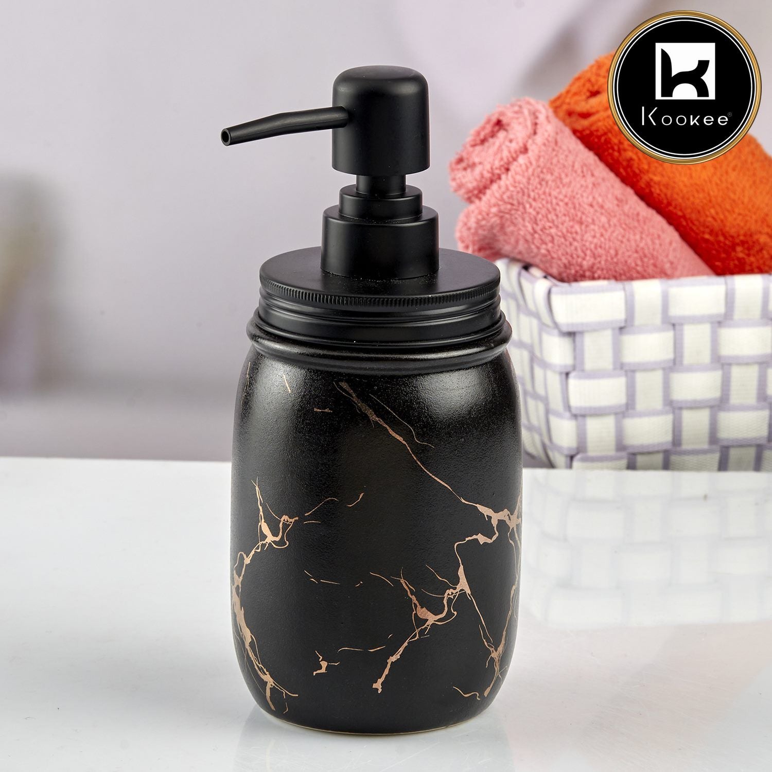 Kookee Ceramic Soap Dispensers, Black, ART10735