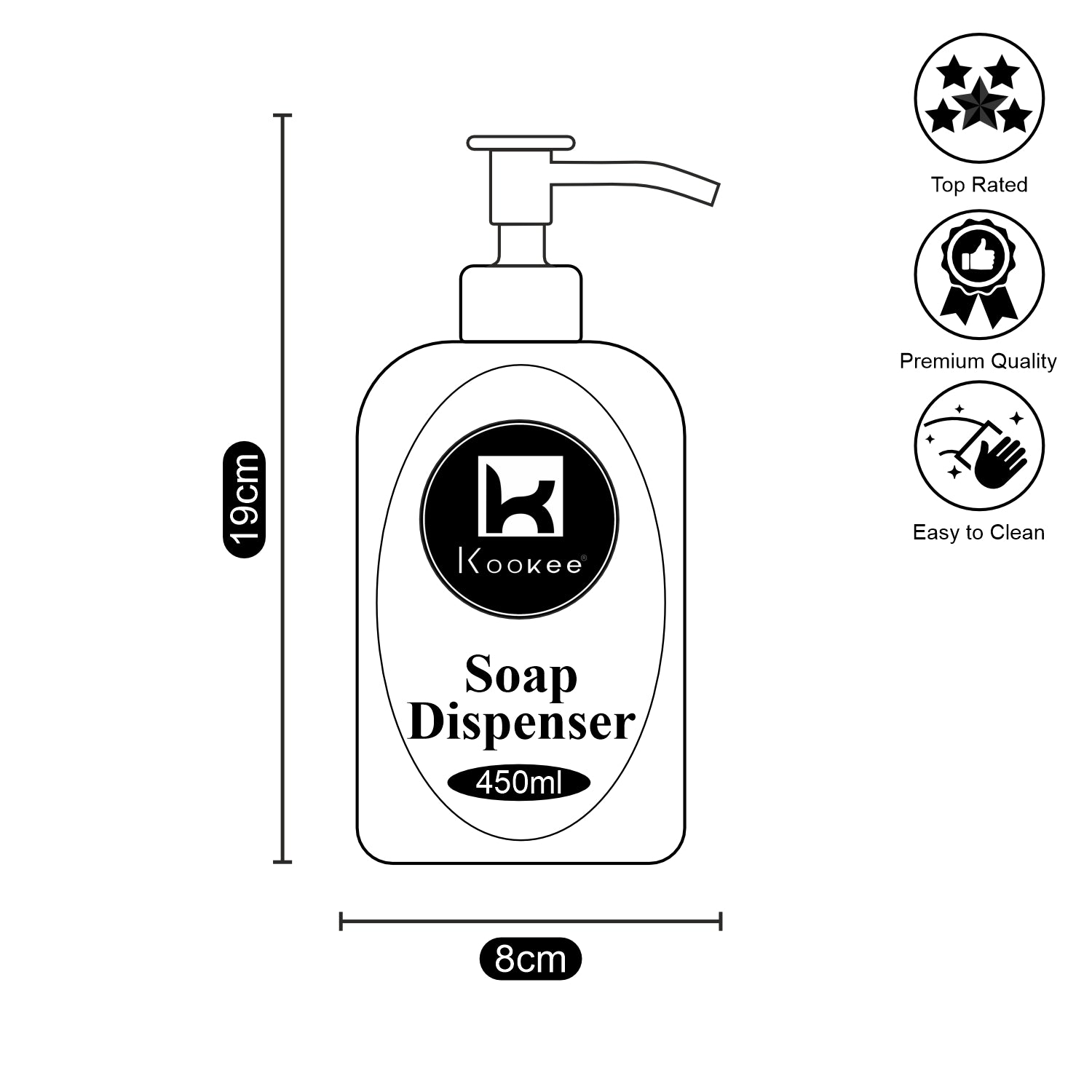 Kookee Ceramic Soap Dispensers, White, ART10736