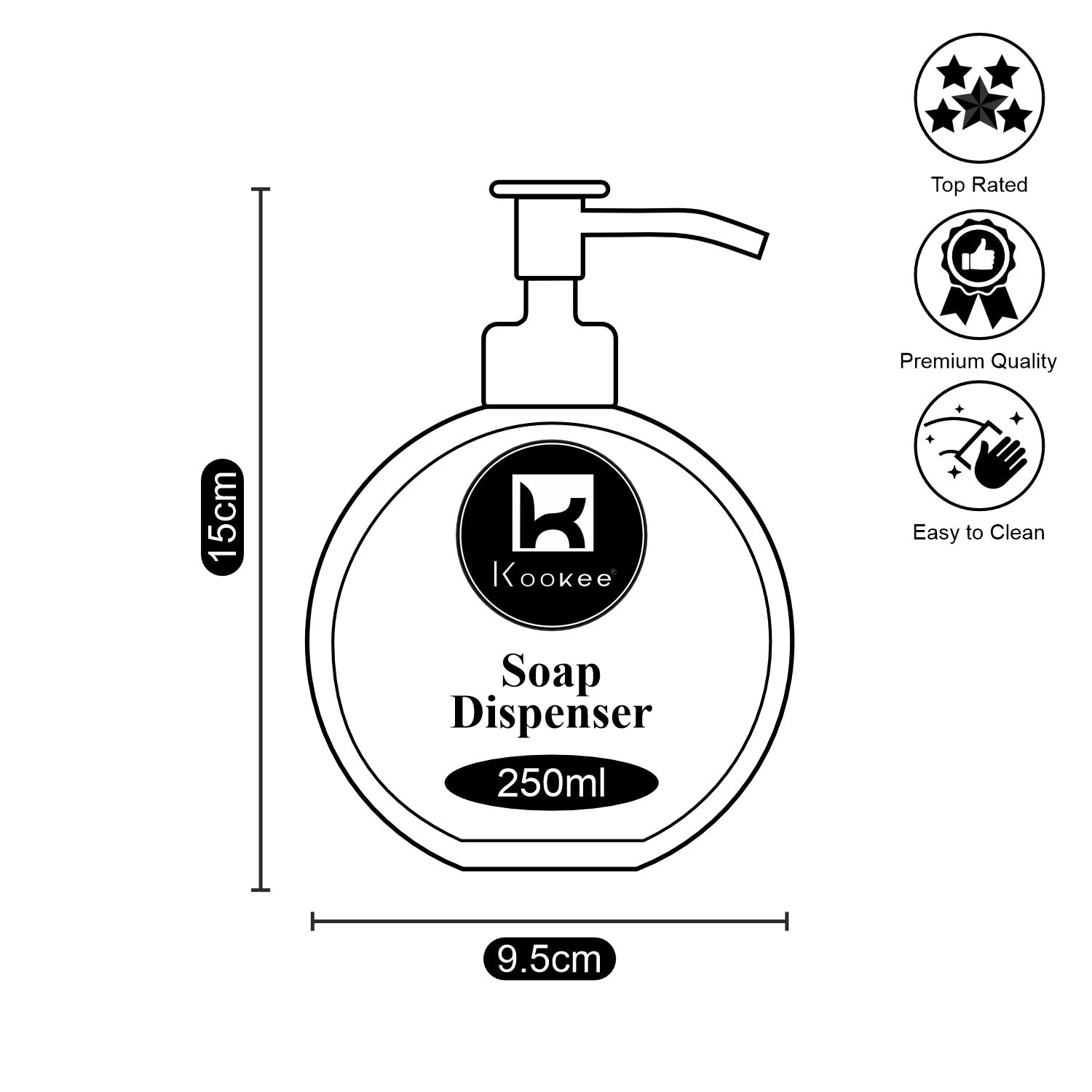 Kookee Ceramic Soap Dispensers, White, ART10741