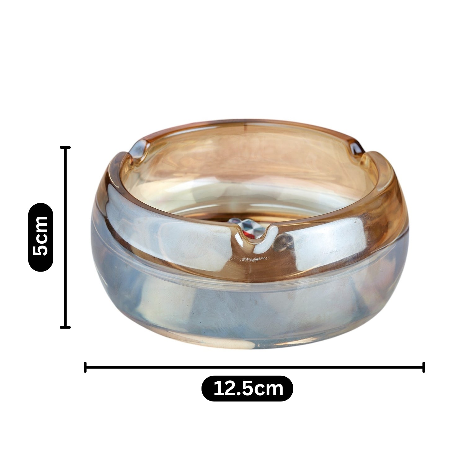 Kookee Glass Ashtrays, Brown, ART10746