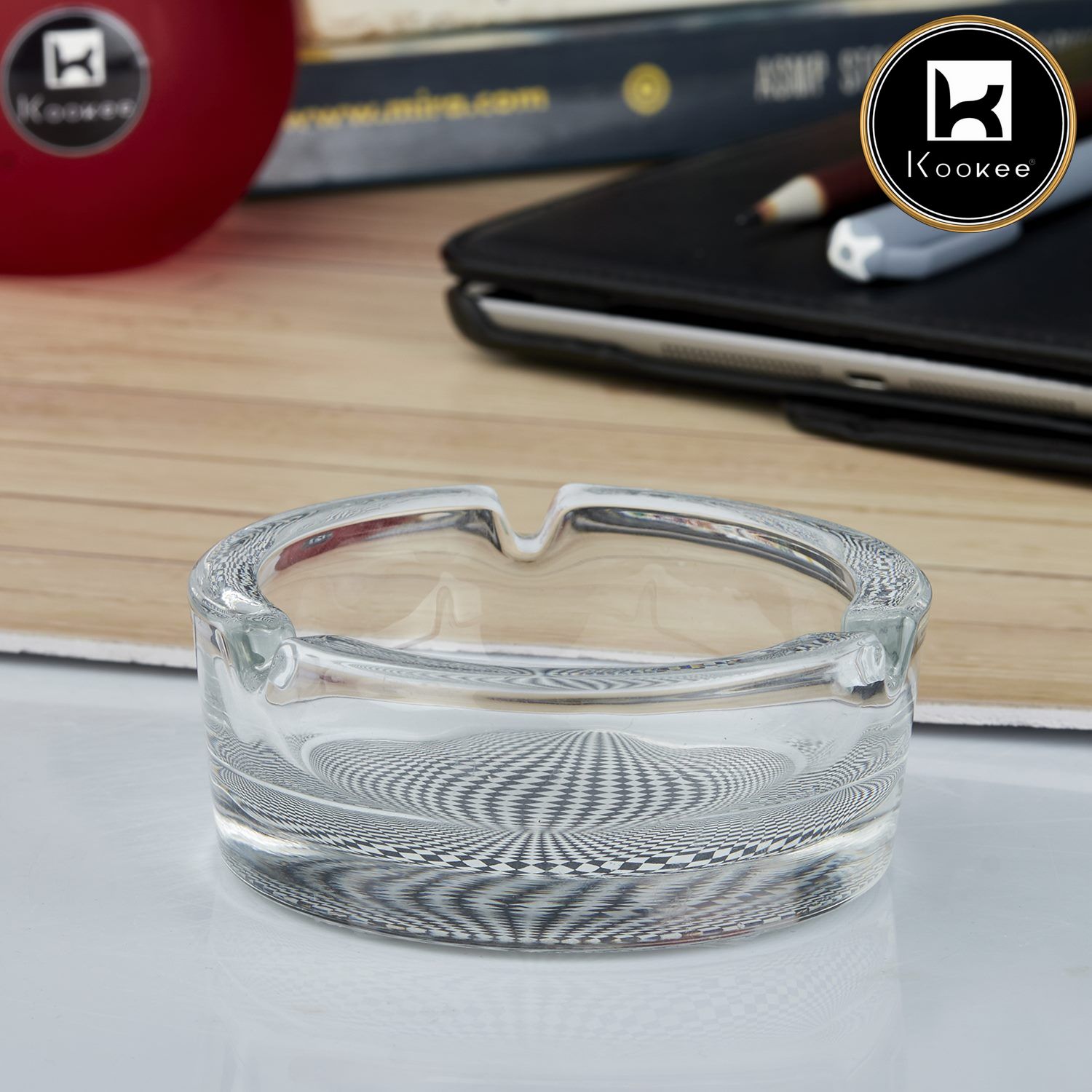Kookee Glass Ashtrays, Transparent, ART10764
