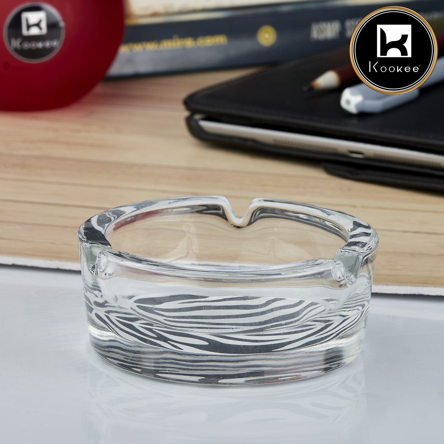 Kookee Glass Ashtrays, Transparent, ART10765