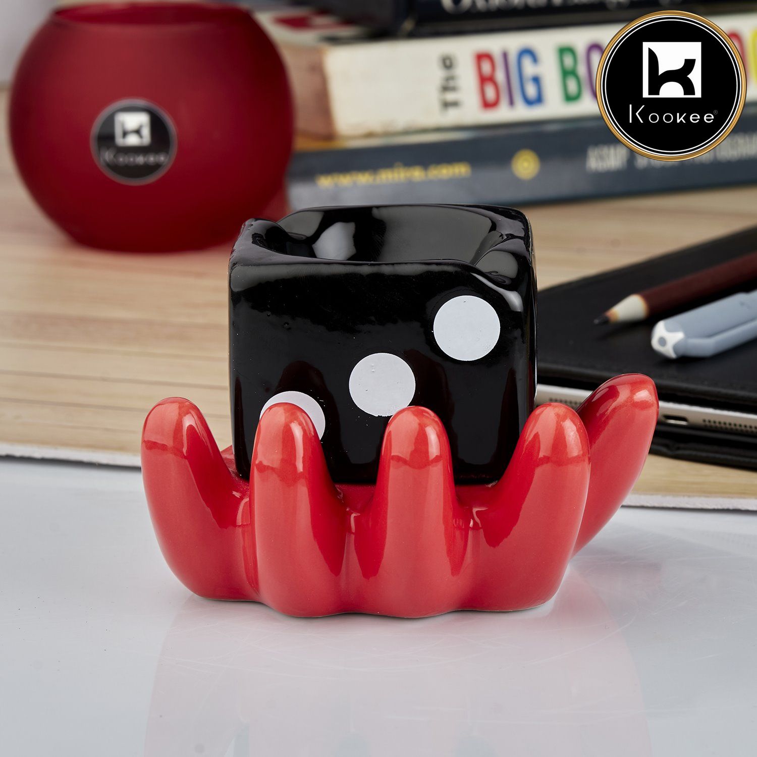 Kookee Ceramic Ashtrays, Black, ART10768