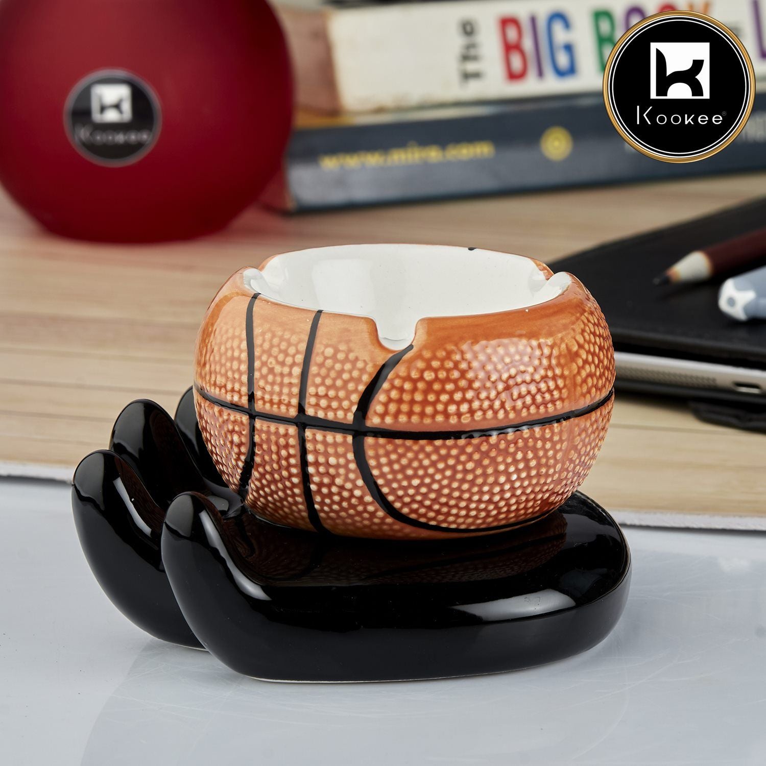Kookee Ceramic Ashtrays, Orange, ART10782