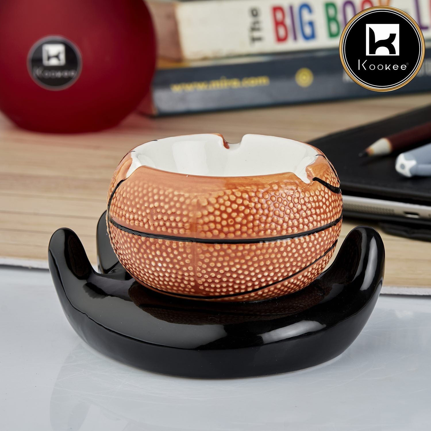 Kookee Ceramic Ashtrays, Orange, ART10782