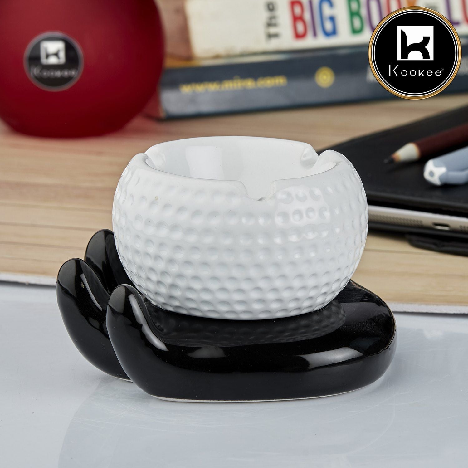 Kookee Ceramic Ashtrays, White, ART10784