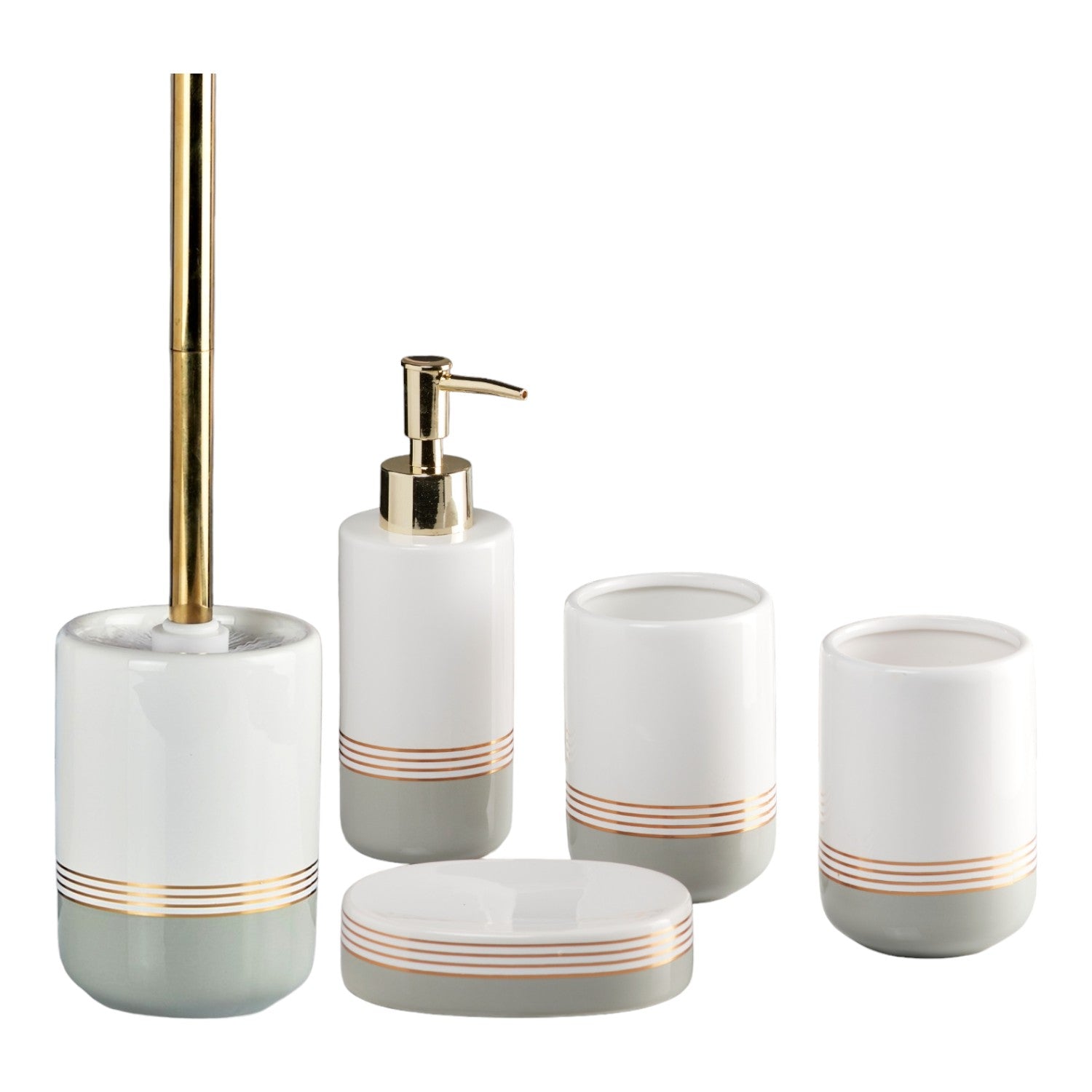 Kookee Ceramic Bathroom Sets, White, ART11045
