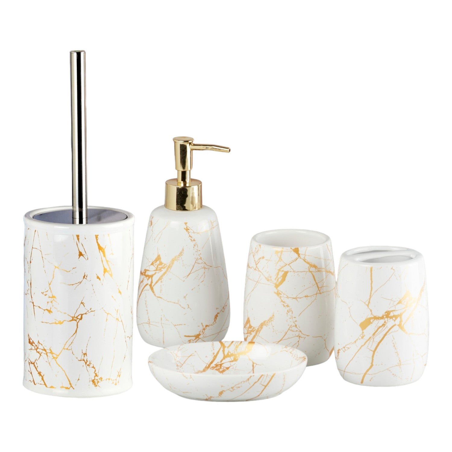 Kookee Ceramic Bathroom Sets, White, ART11046