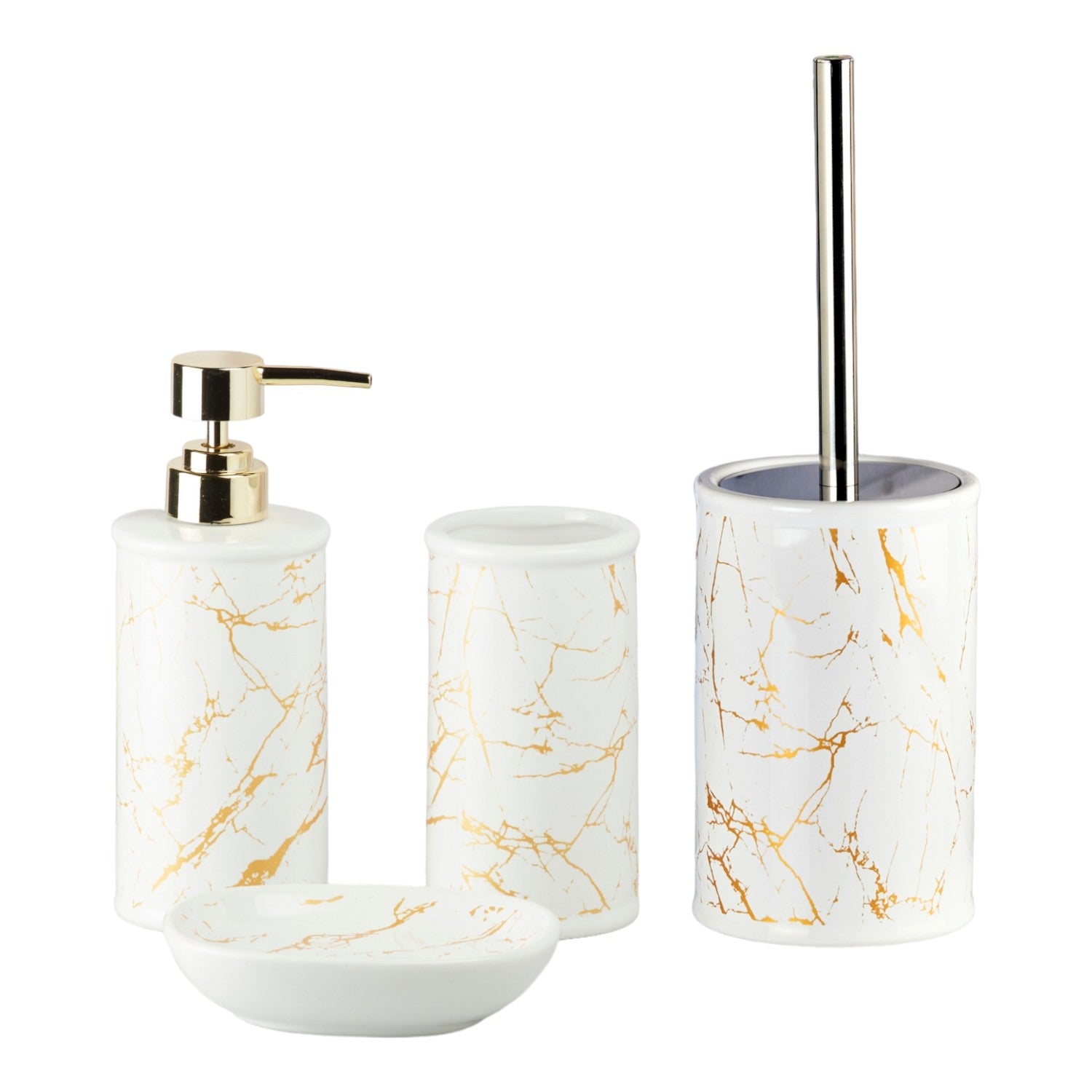 Kookee Ceramic Bathroom Sets, White, ART11054