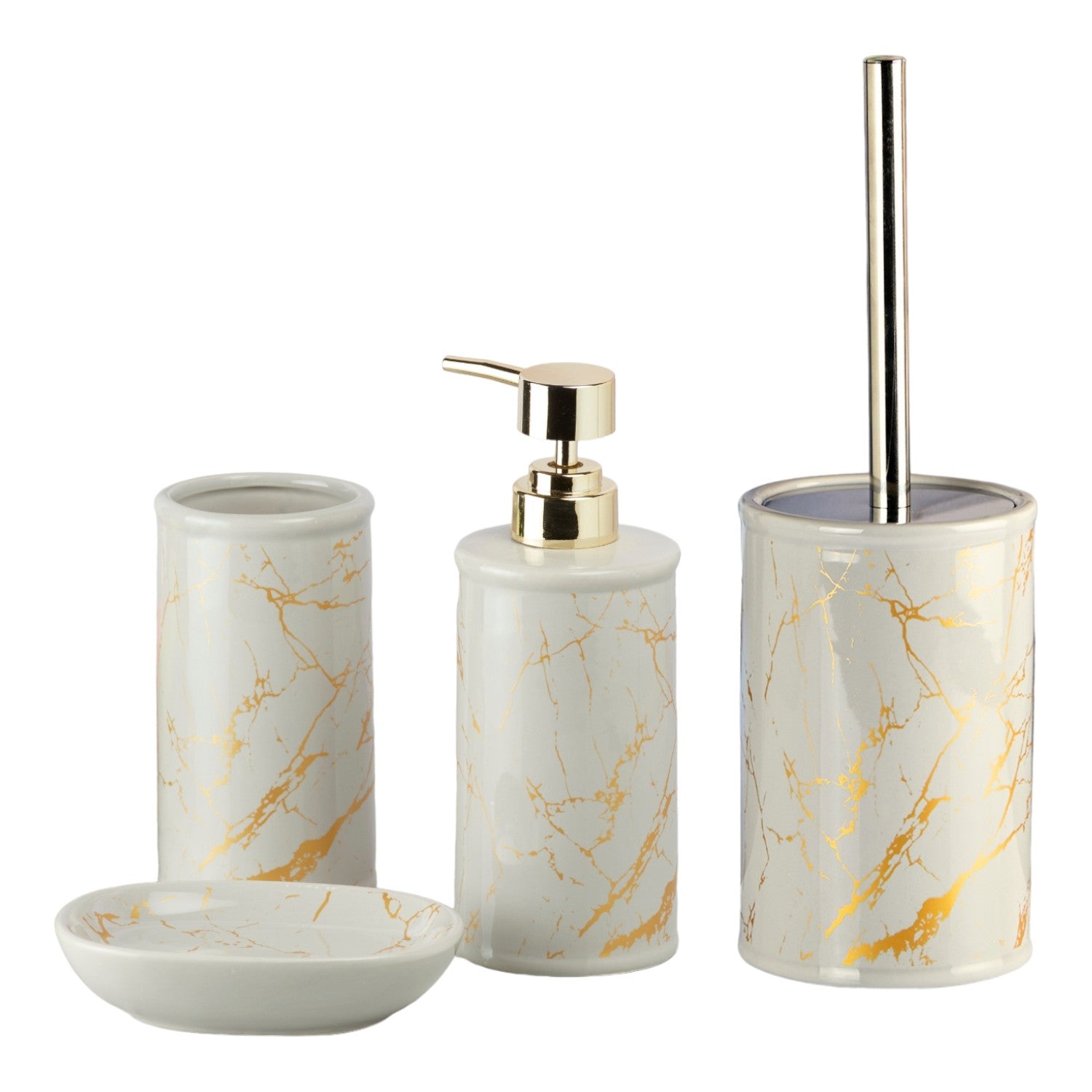 Kookee Ceramic Bathroom Sets, Grey, ART11056