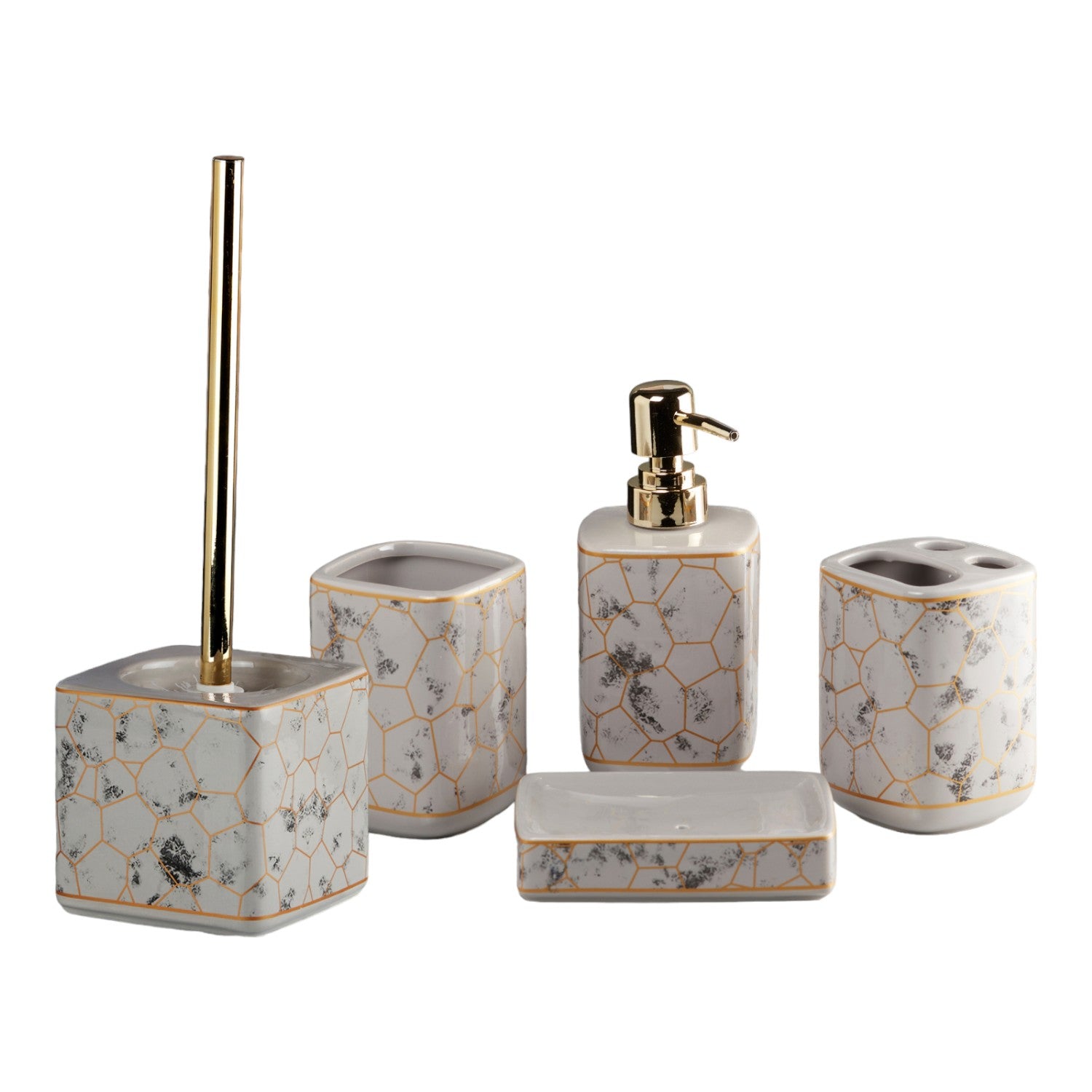 Kookee Ceramic Bathroom Sets, Multi, ART11058