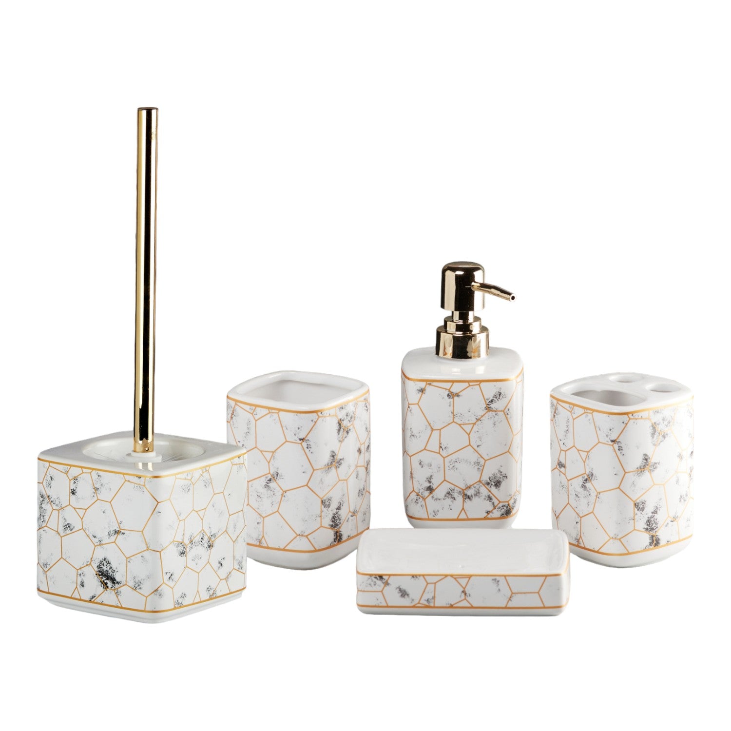 Kookee Ceramic Bathroom Sets, White, ART11059