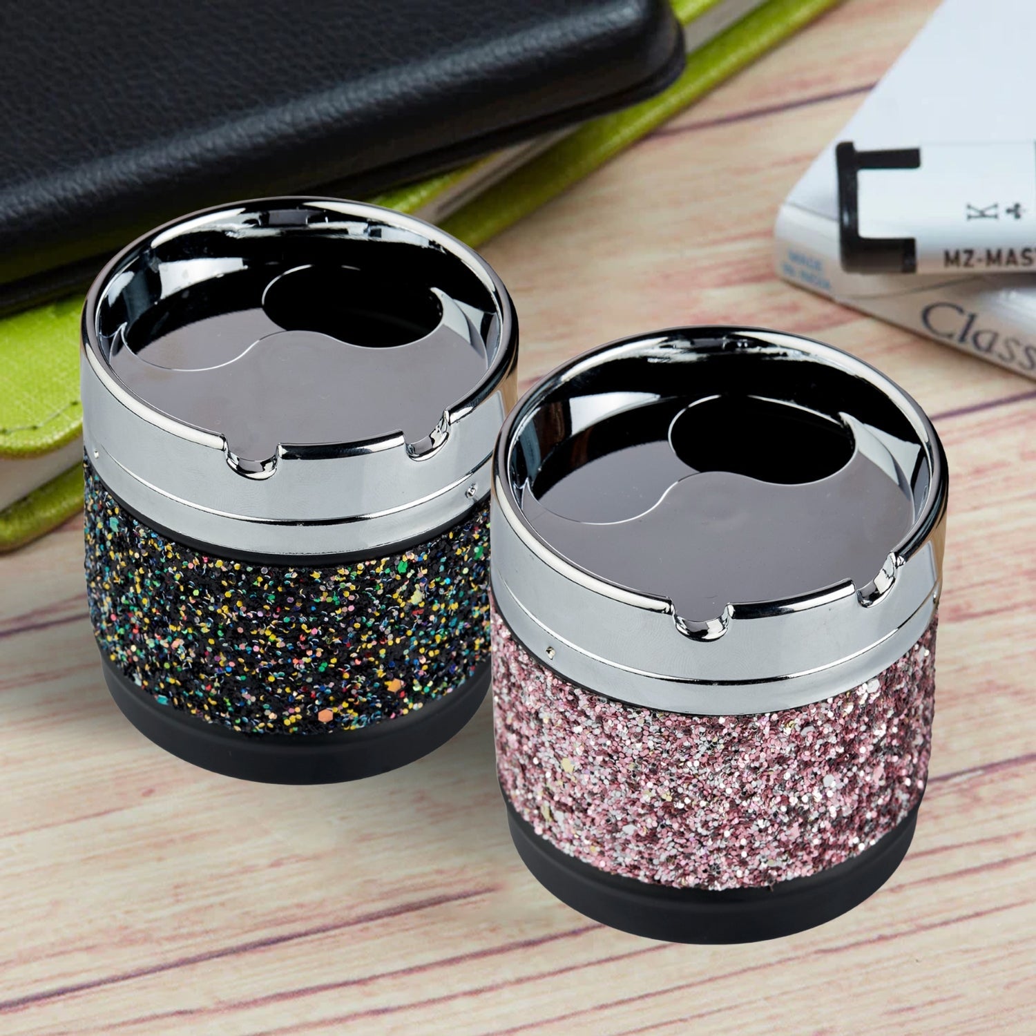 Smokeless Plastic Tin Ashtray Rotating Lid (10757)