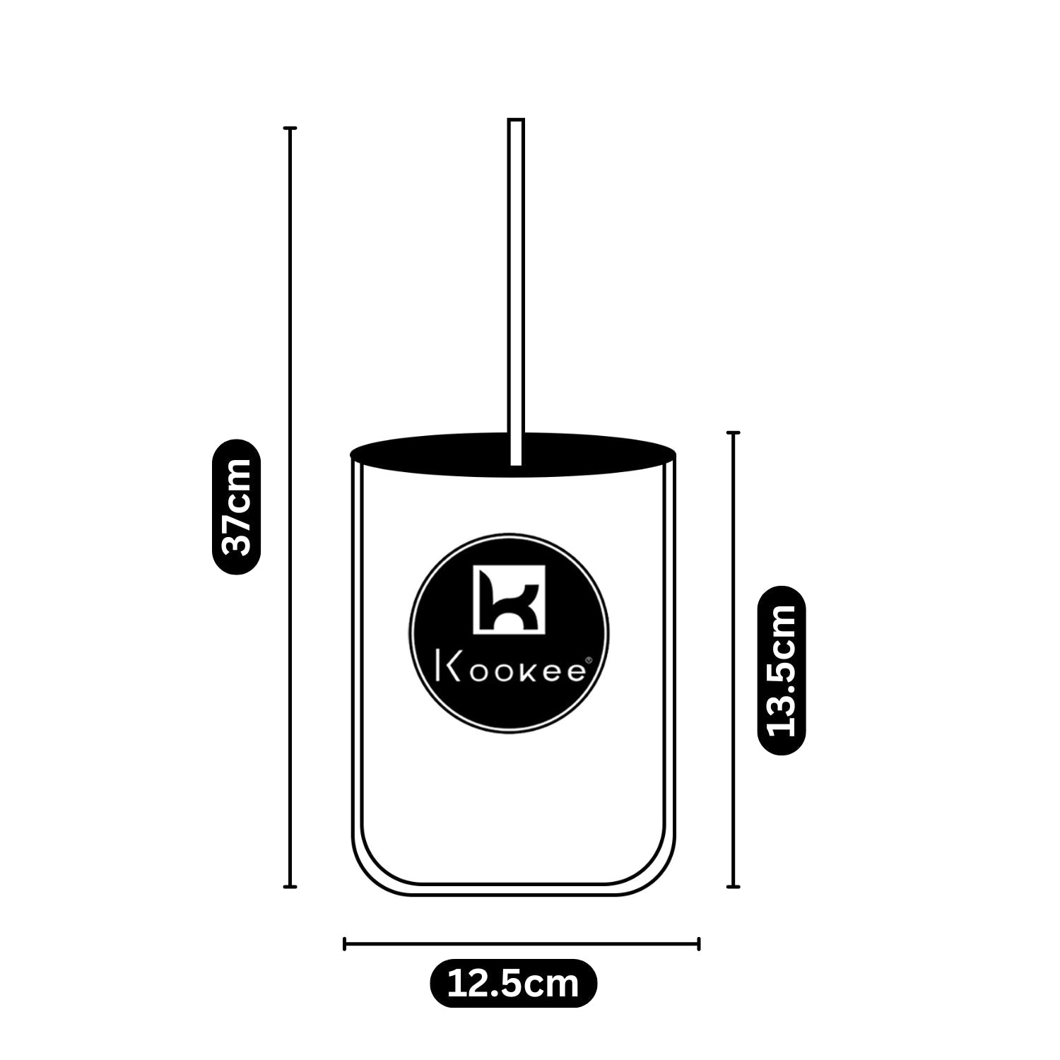 Ceramic Toilet Cleaner Brush with Holder Stand for Bathroom, White (11105)