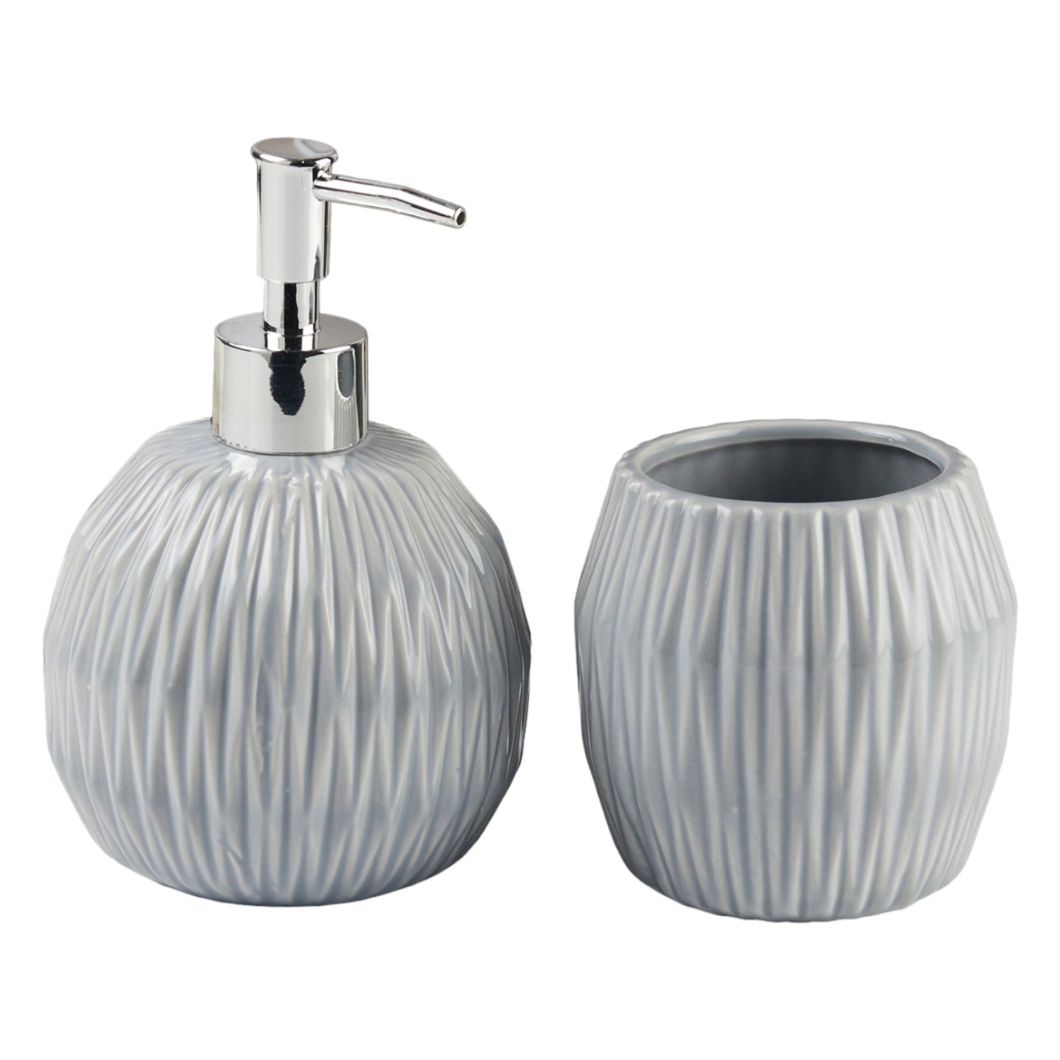 Kookee Ceramic Bathroom Sets, Grey, ART11107