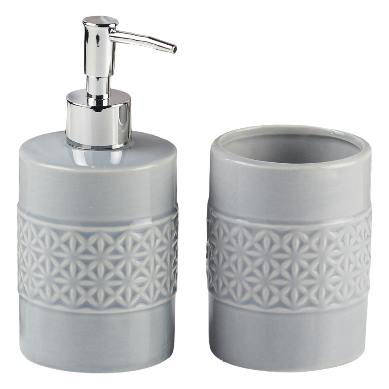 Kookee Ceramic Bathroom Sets, Grey, ART11110