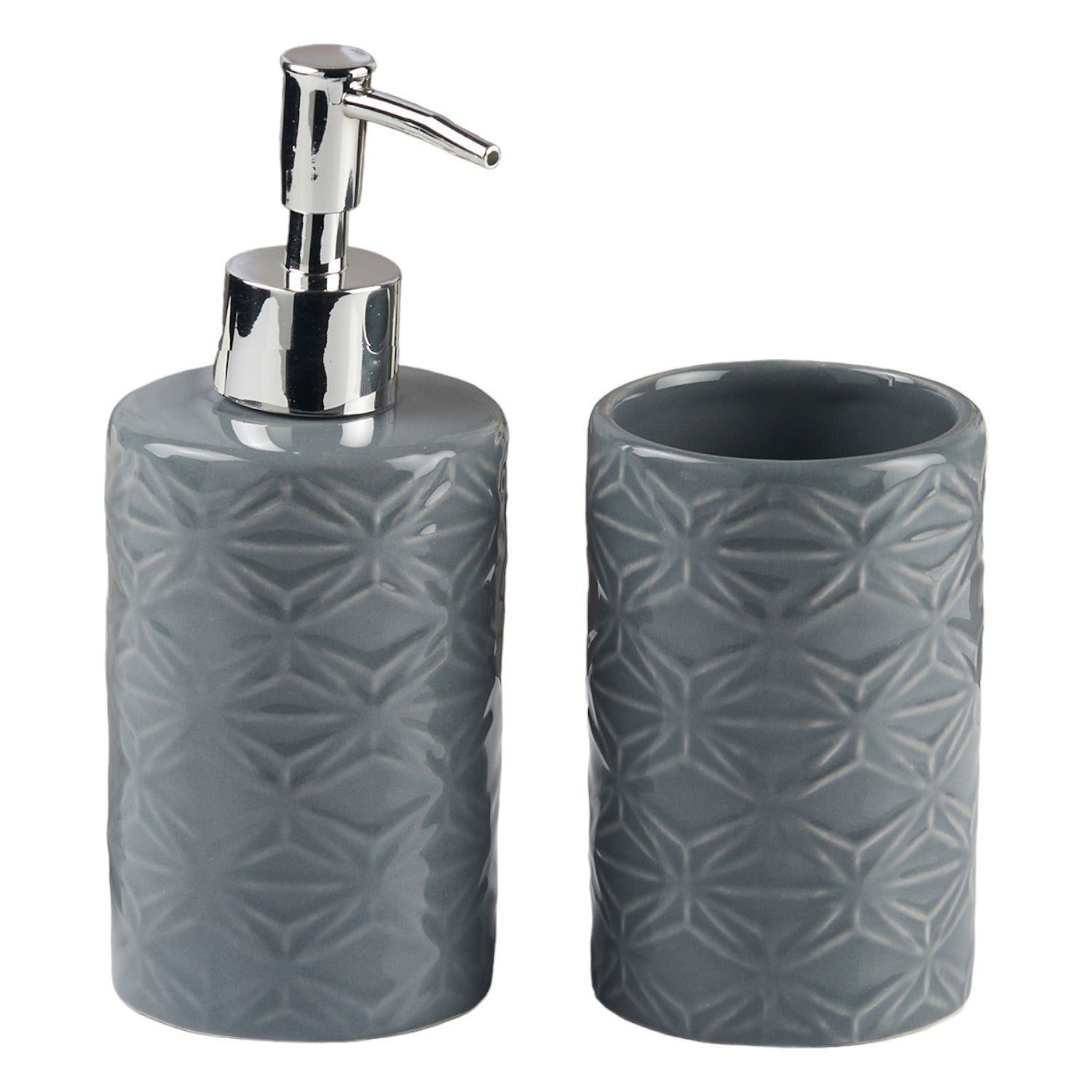 Kookee Ceramic Bathroom Sets, Grey, ART11113