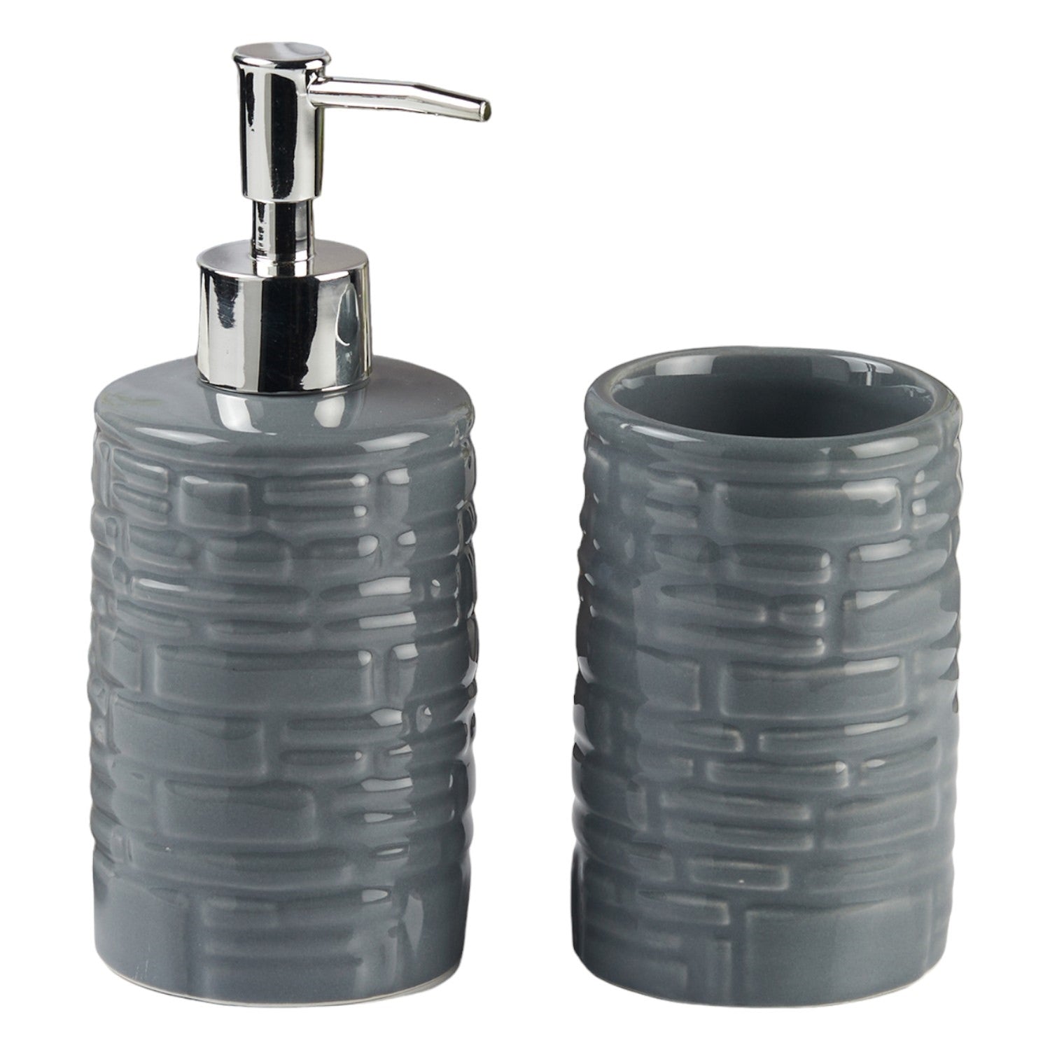 Kookee Ceramic Bathroom Sets, Grey, ART11116