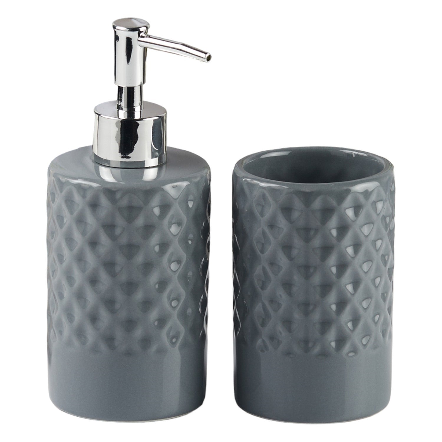 Kookee Ceramic Bathroom Sets, Grey, ART11119