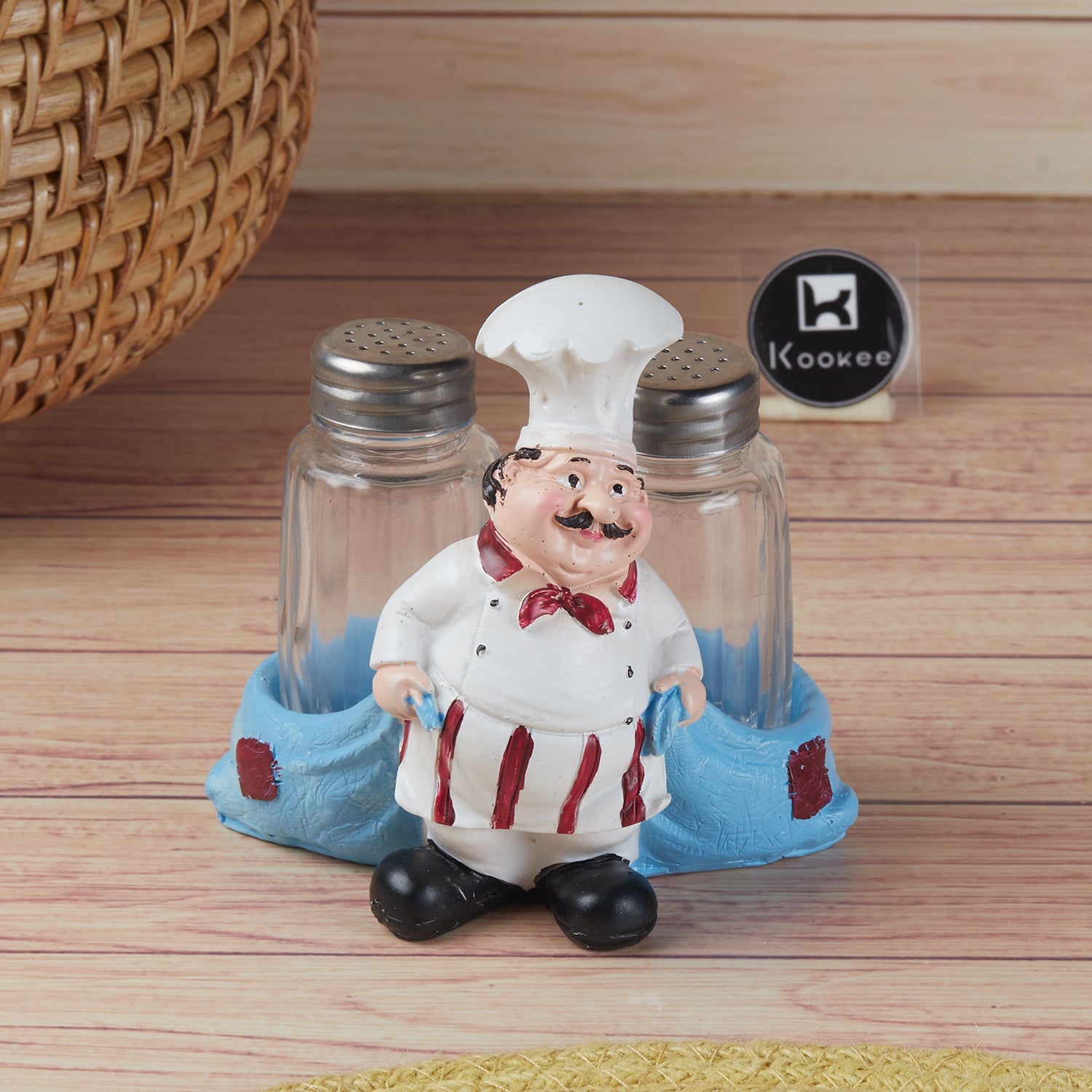 Polyresin Chef Salt and Pepper Shakers Set holder, Set of 1 (11128)