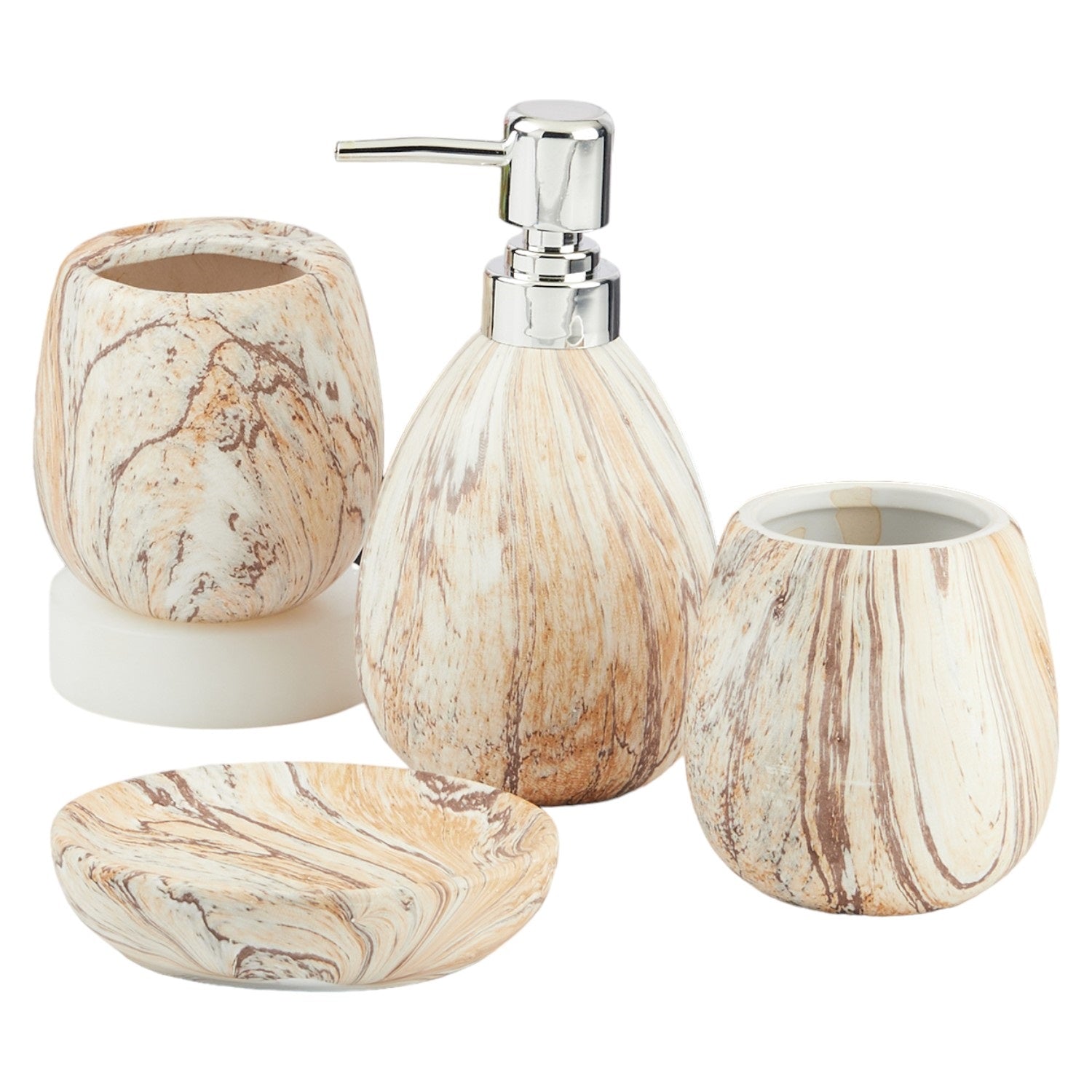 Kookee Ceramic Bathroom Sets, Off White, ART11137