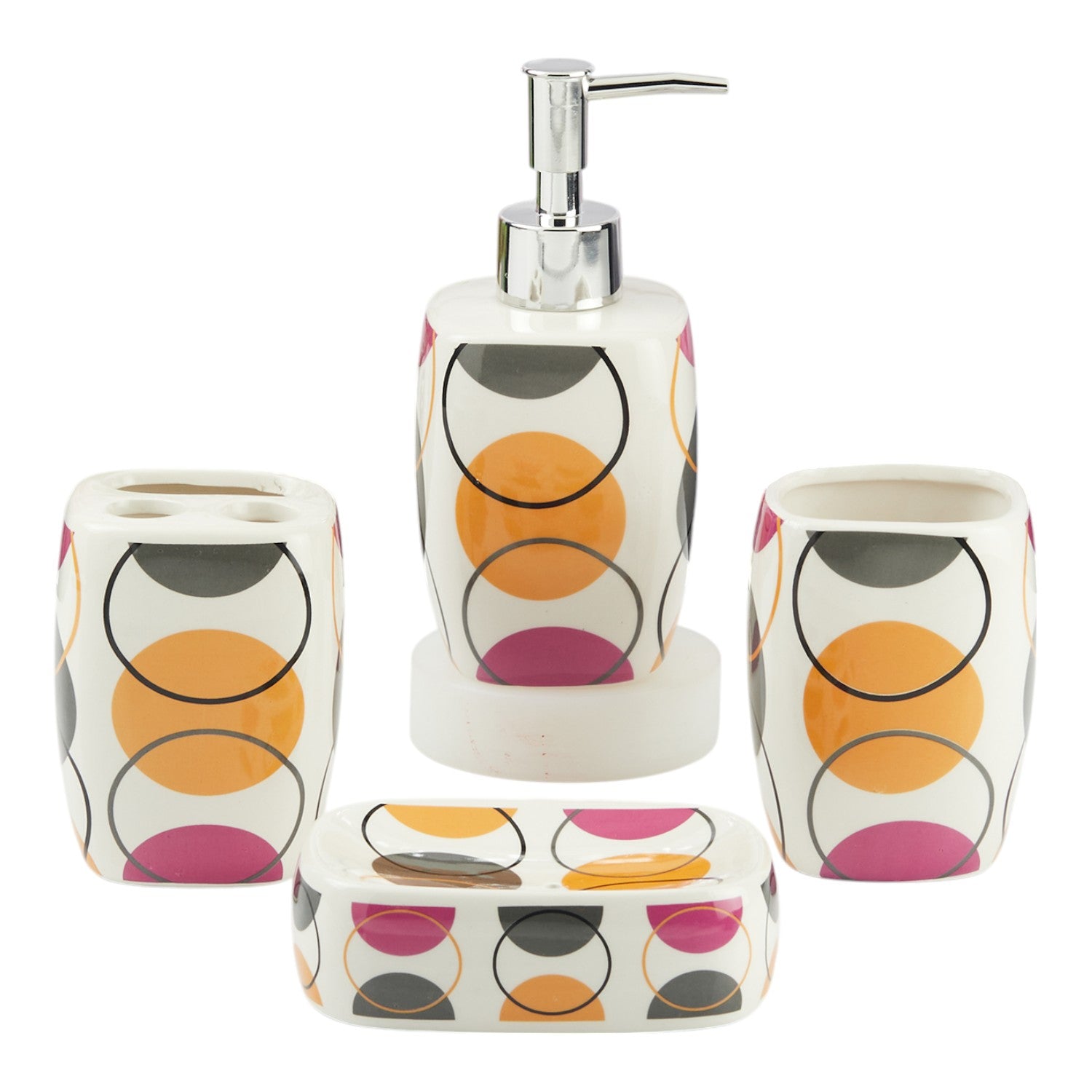 Kookee Ceramic Bathroom Sets, Multi, ART11144