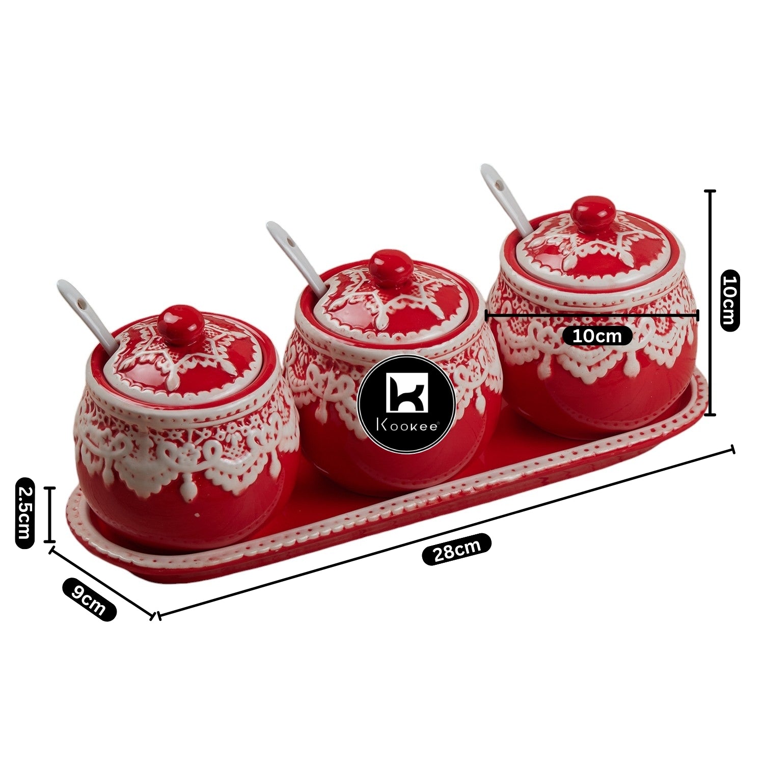 Kookee Condiment Jars, Grey, ART11149