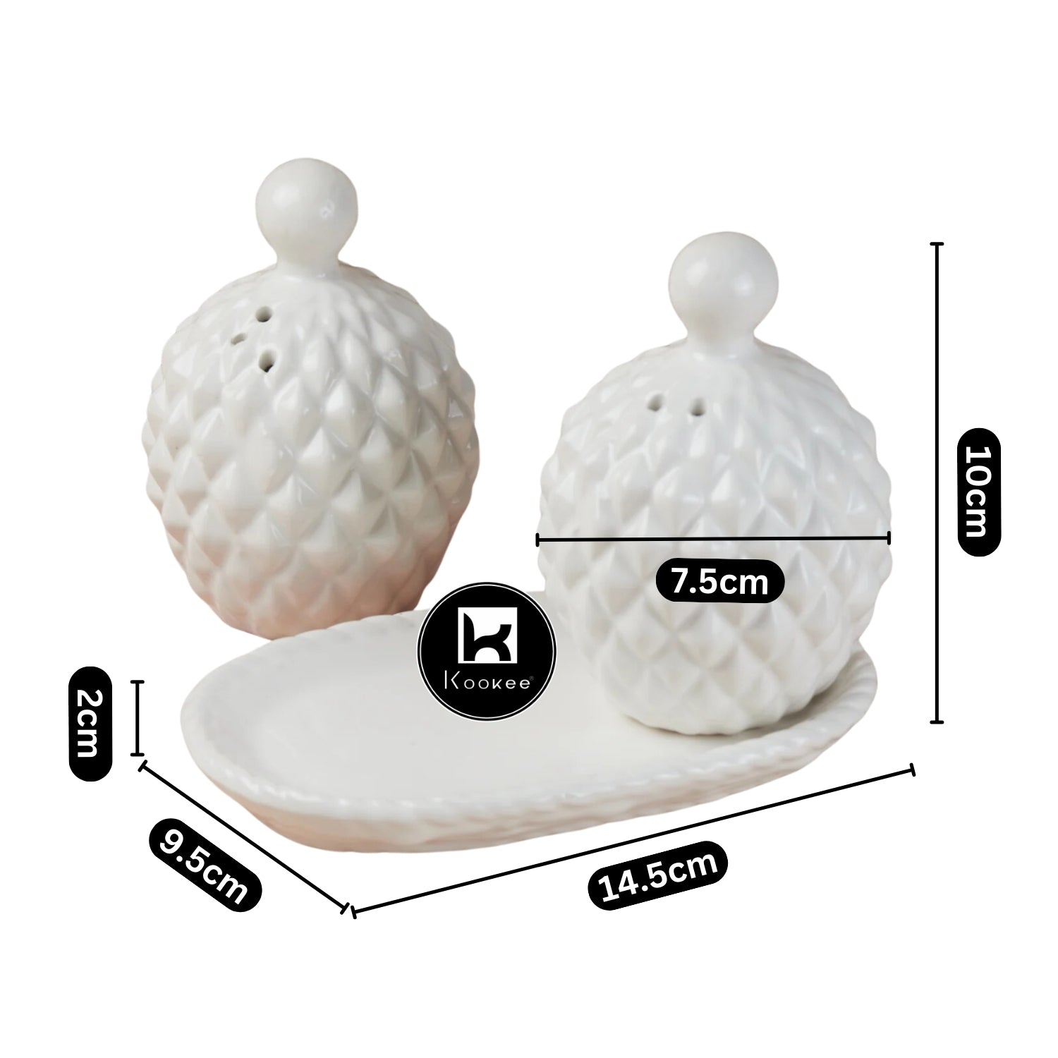 Kookee Salt and Pepper Sets, White, ART11152