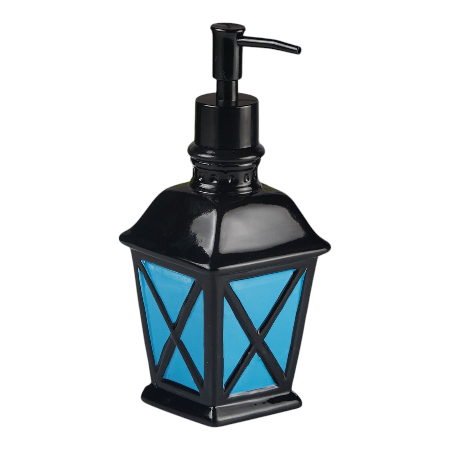 Ceramic Soap Dispenser for handwash for Bathroom, Blue, (Set of 1) (11156)