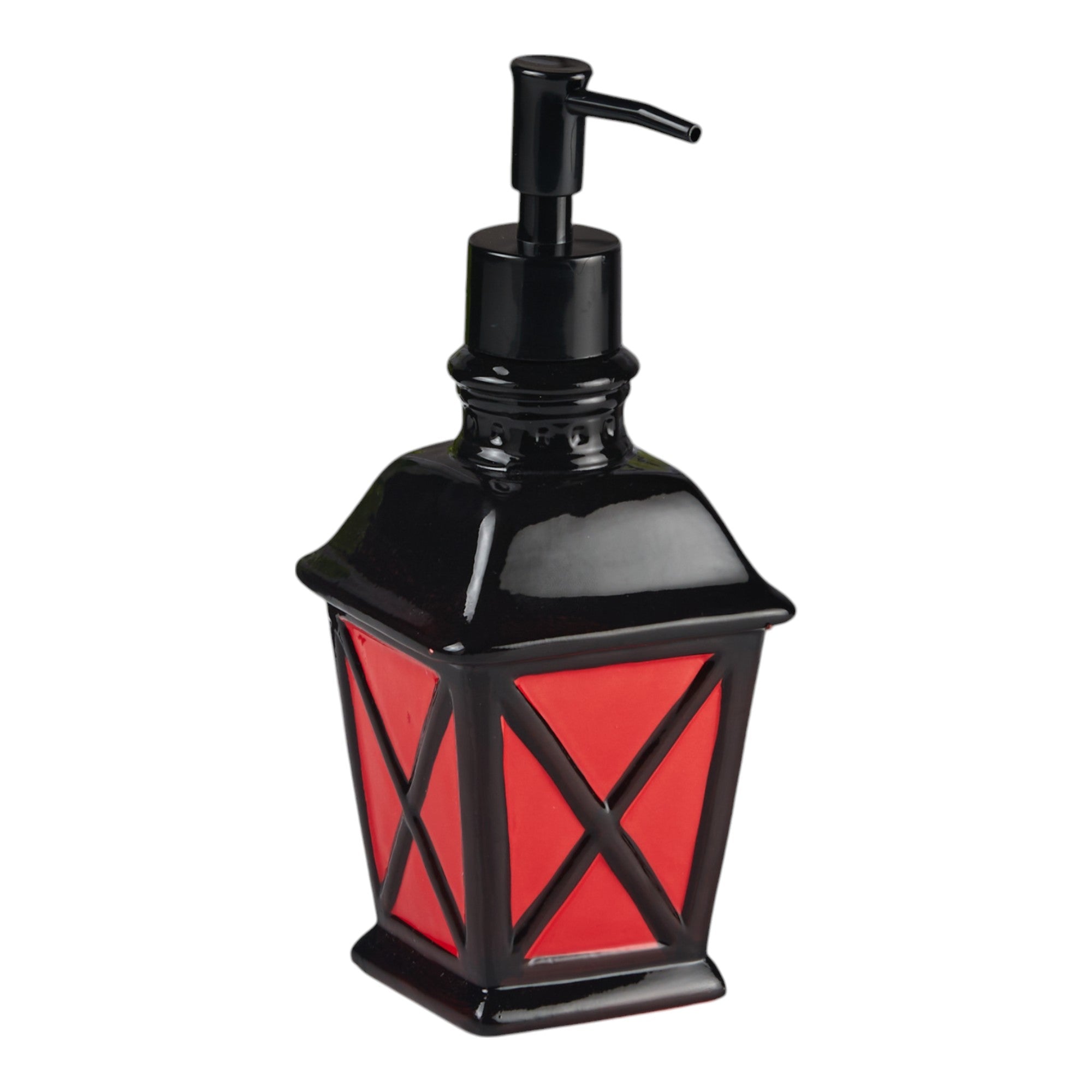 Ceramic Soap Dispenser for handwash for Bathroom, Red, (Set of 1) (11157)