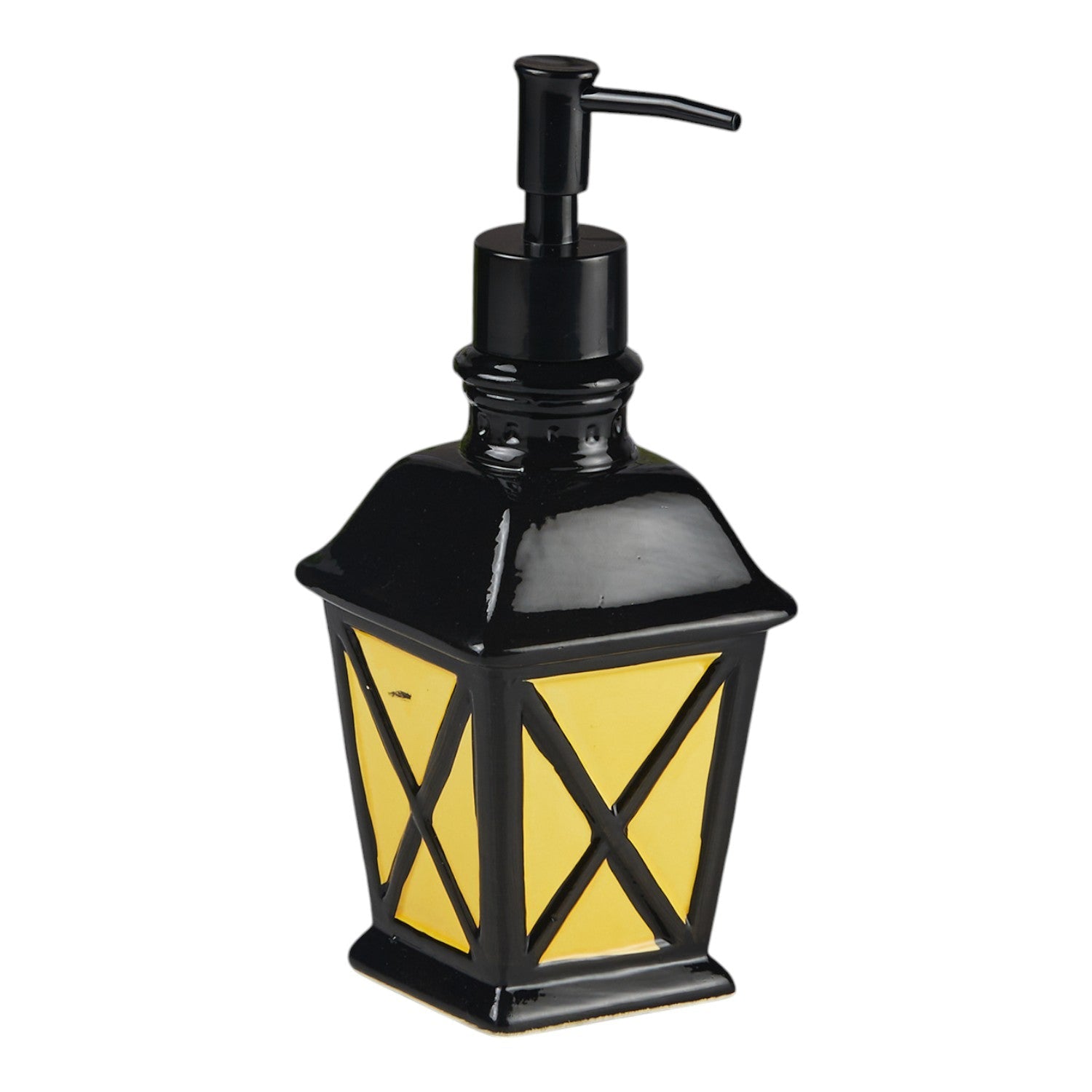 Ceramic Soap Dispenser for handwash for Bathroom, Yellow, (Set of 1) (11159)